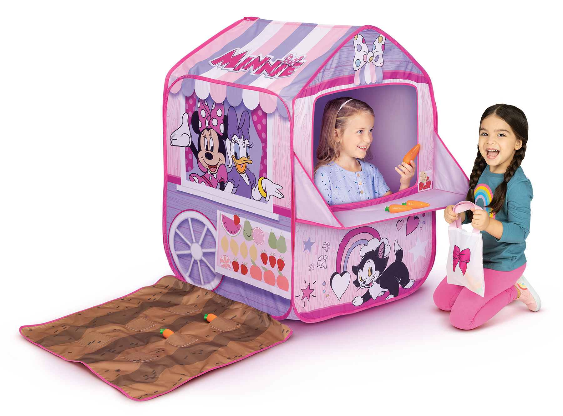 Minnie Mouse Deluxe Twist, Pop & Play Feature Veggie Stand Indoor Tent Intended for Children Ages 2 to 6 Minnie Mouse