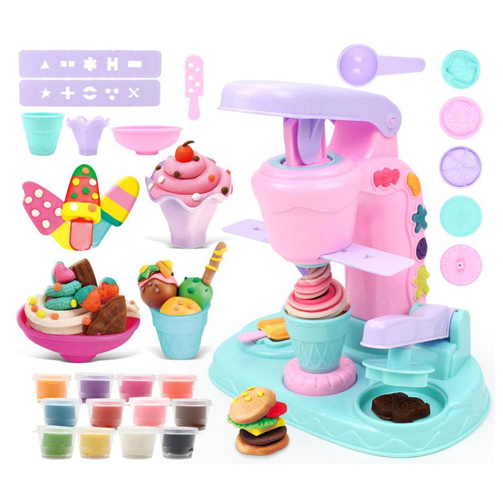 VOPPV 1Set Ice Cream Machine Kit Clay Mold Simulation Kitchen HOT Toy Kids J5X7 VOPPV