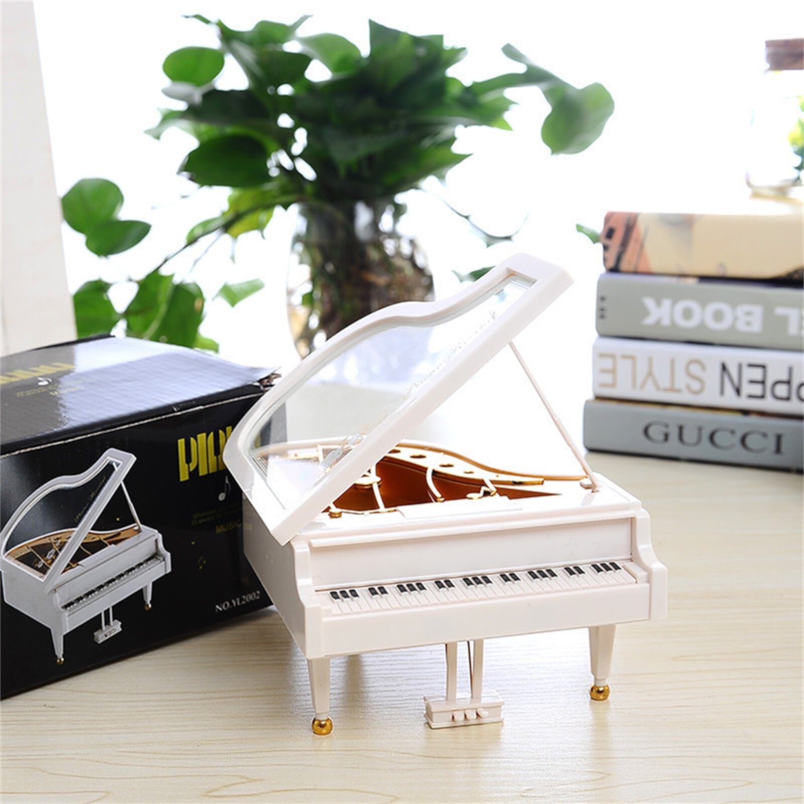 Piano Music Box, Wind Up Musical Boxes, Classical Music Box for Girls Birthday Gift or Desk Decoration Ornament GJPRXCx