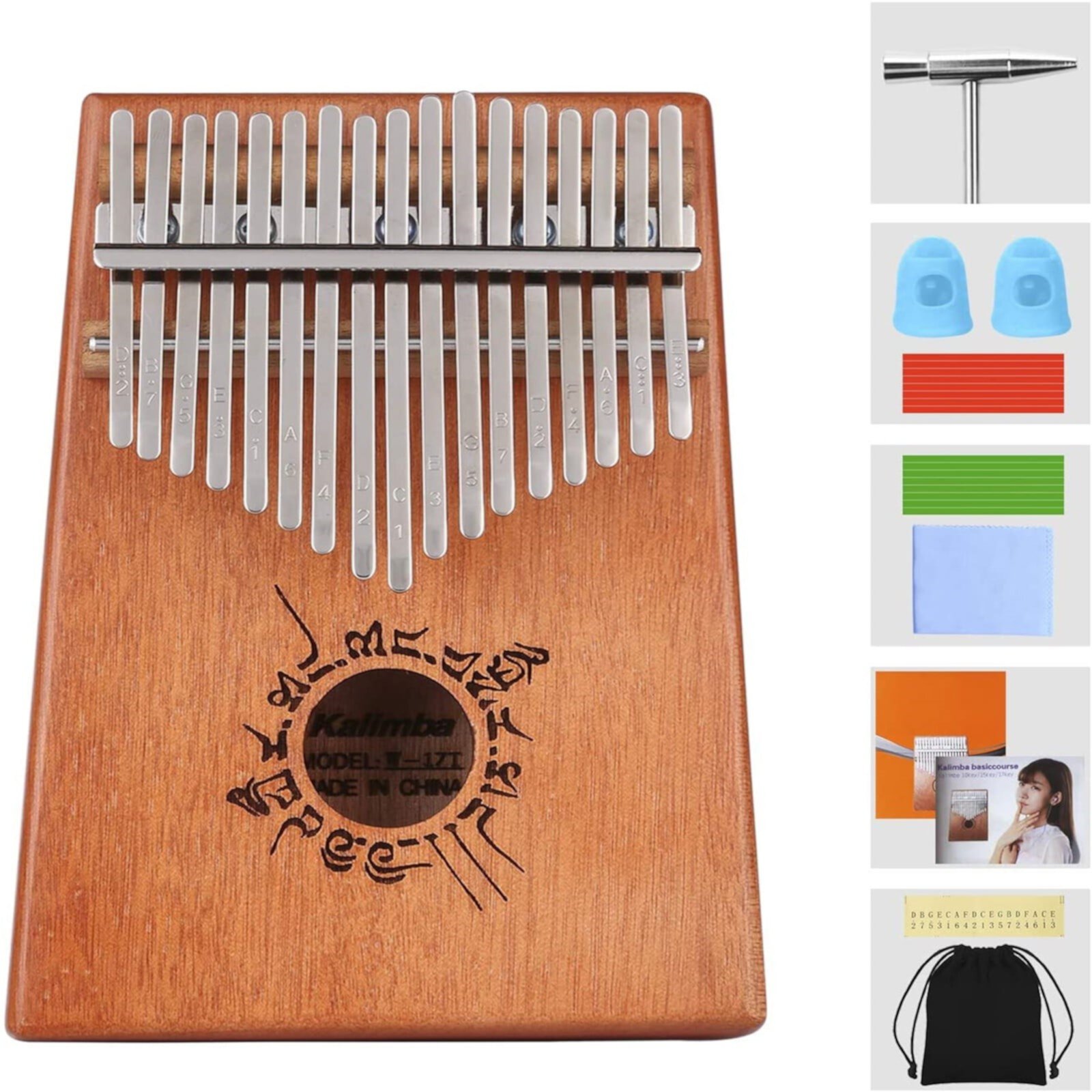 Acrylic Kalimba Thumb Piano, Portable 17 Keys Mbira Crystal Finger Piano, Musical Instruments Birthday Gift for Kid Adult Beginners Professional (17 Keys) GJPRXCx