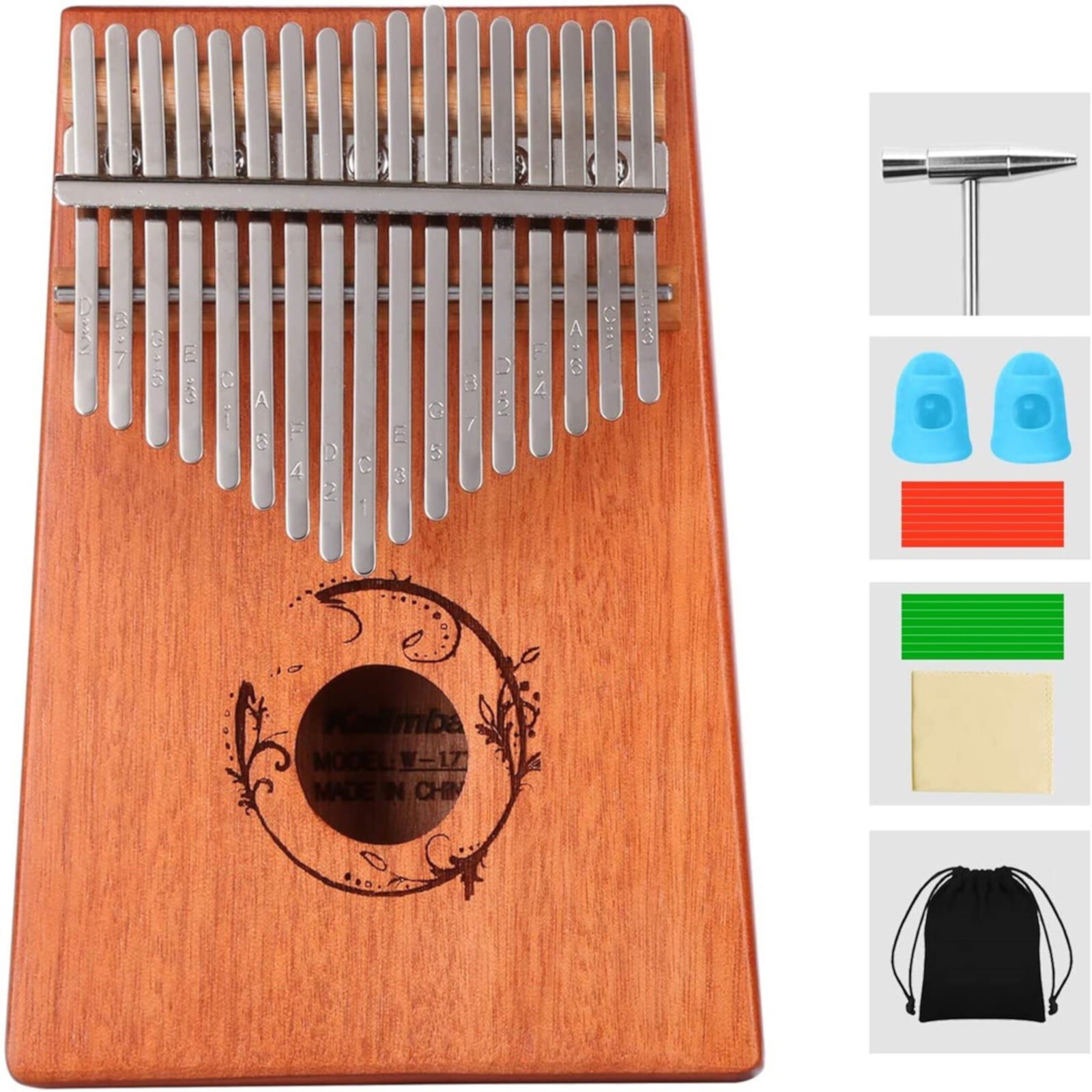 Acrylic Kalimba Thumb Piano, Portable 17 Keys Mbira Crystal Finger Piano, Musical Instruments Birthday Gift for Kid Adult Beginners Professional (17 Keys) GJPRXCx