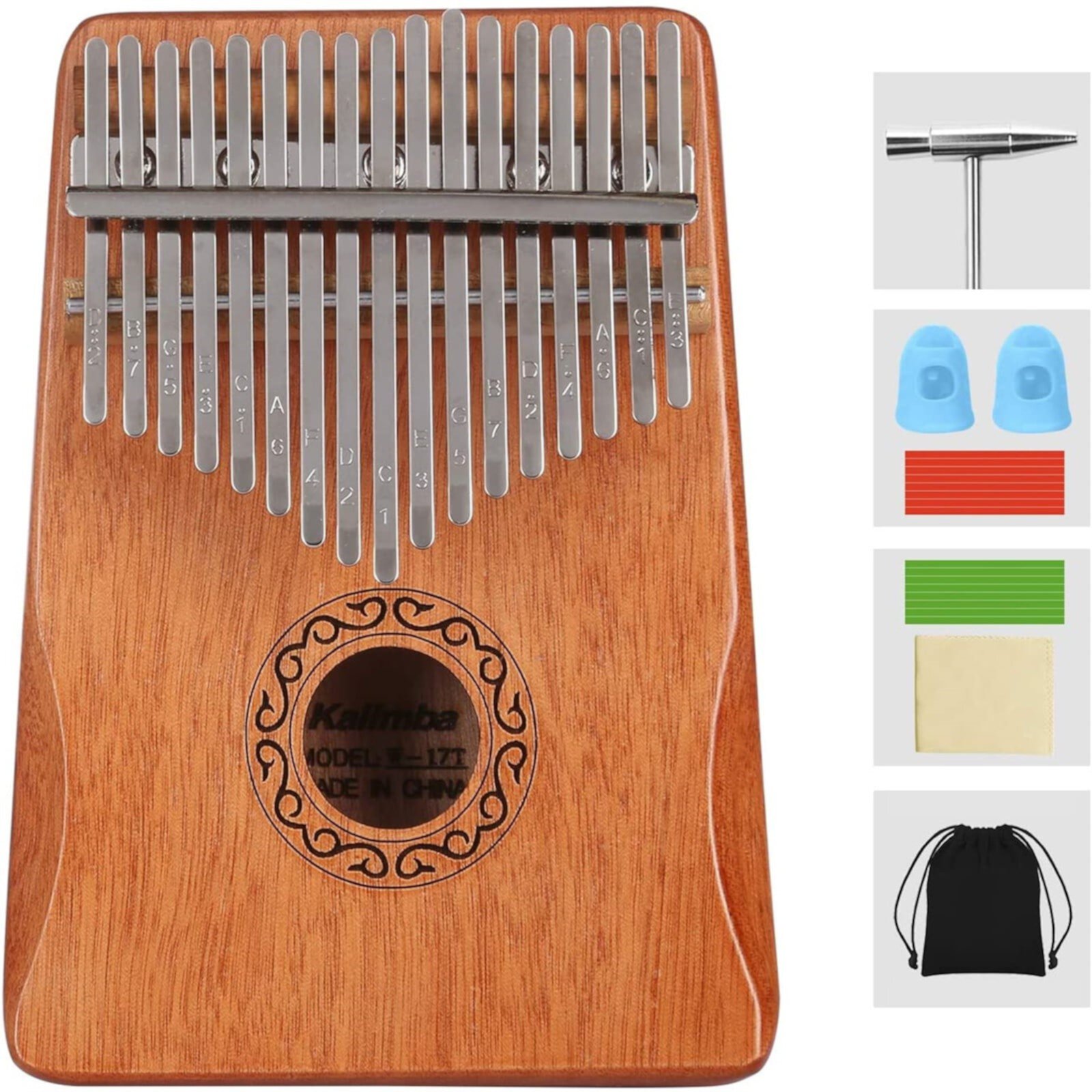 Acrylic Kalimba Thumb Piano, Portable 17 Keys Mbira Crystal Finger Piano, Musical Instruments Birthday Gift for Kid Adult Beginners Professional (17 Keys) GJPRXCx