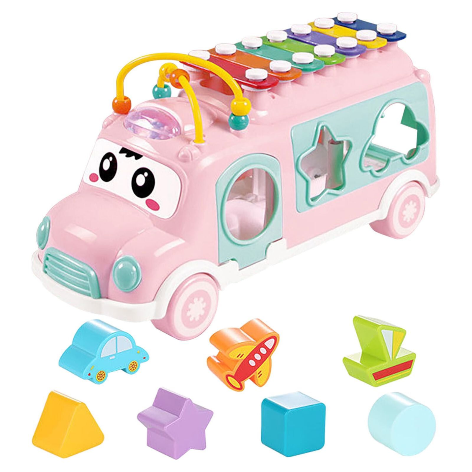 Fridja Toddler Music Bus Toys, Baby Musical Busy Learning Toy Birthday Gifts For 18 Month, 2 3 Year Old Kid Boy Girl Fridja