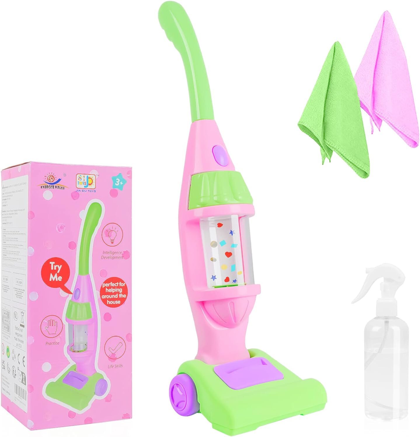 EP EXERCISE N PLAY Kids Vacuum Cleaner Toy for Toddlers with Light & Sounds Effects & Whirling Stars EXERCISE N PLAY