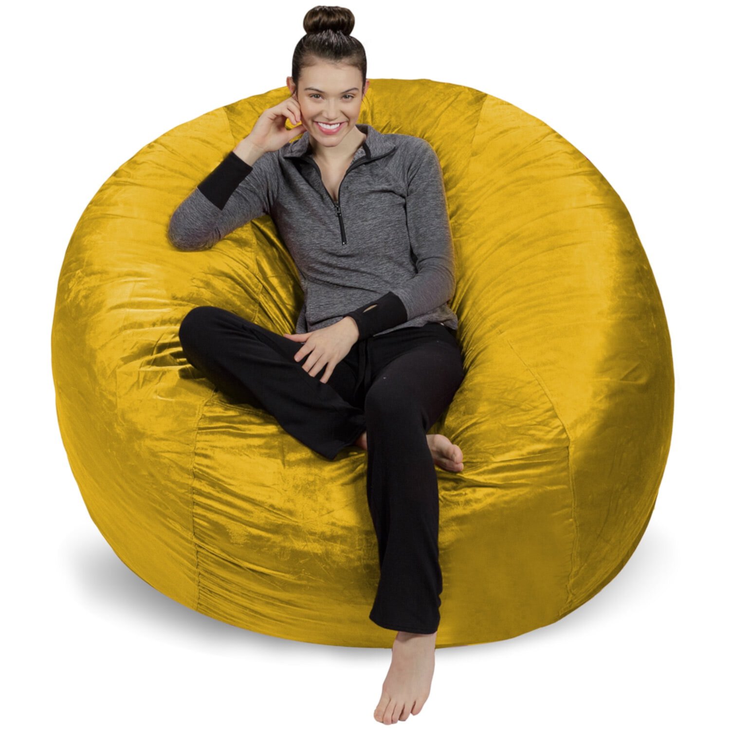 Sofa Sack Bean Bag Chair, Memory Foam Lounger with Microsuede Cover, Kids, Adults, 6 ft, Cocoa Sofa Sack