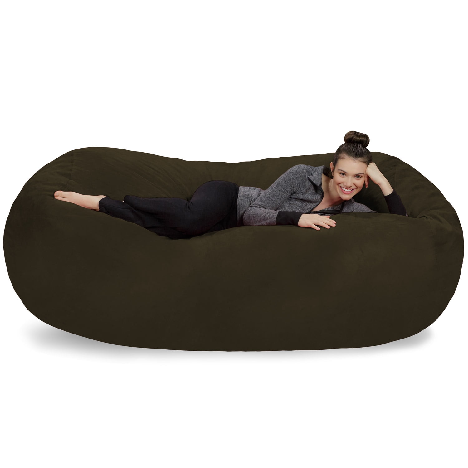 Sofa Sack Bean Bag Chair, Memory Foam Lounger with Microsuede Cover, Kids, Adults, 7.5 ft, Cocoa Sofa Sack