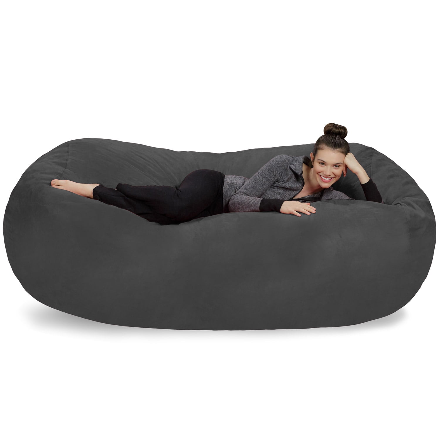 Sofa Sack Bean Bag Chair, Memory Foam Lounger with Microsuede Cover, Kids, Adults, 7.5 ft, Cocoa Sofa Sack