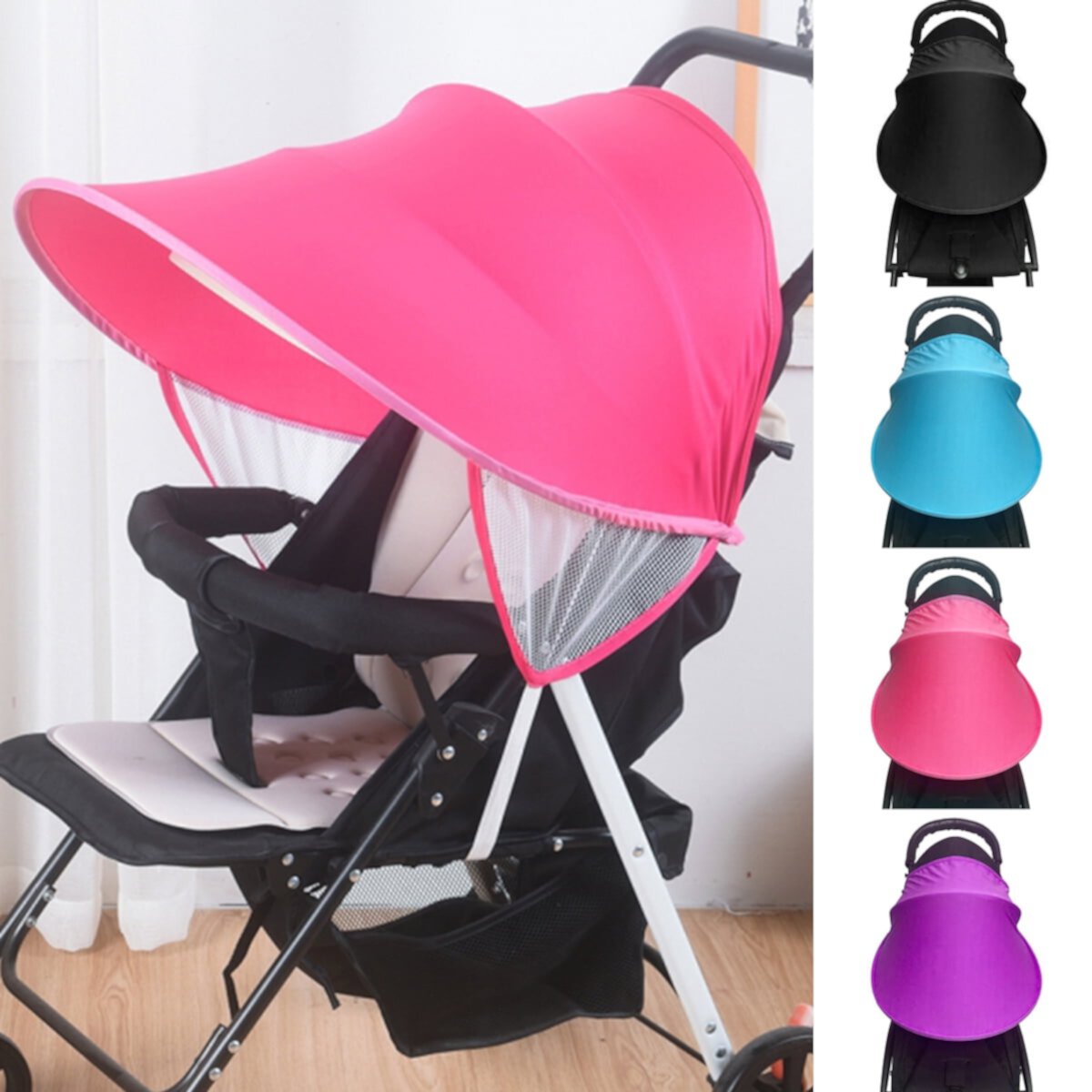 Cheers Stroller Sun Shade Sun Protection Sun Shade for Strollers Car Seats Pram Pushchair Buggy Stroller Sunshade Parasol Sun Rain Shade Canopy Cover Awning Anti UV Cheers US