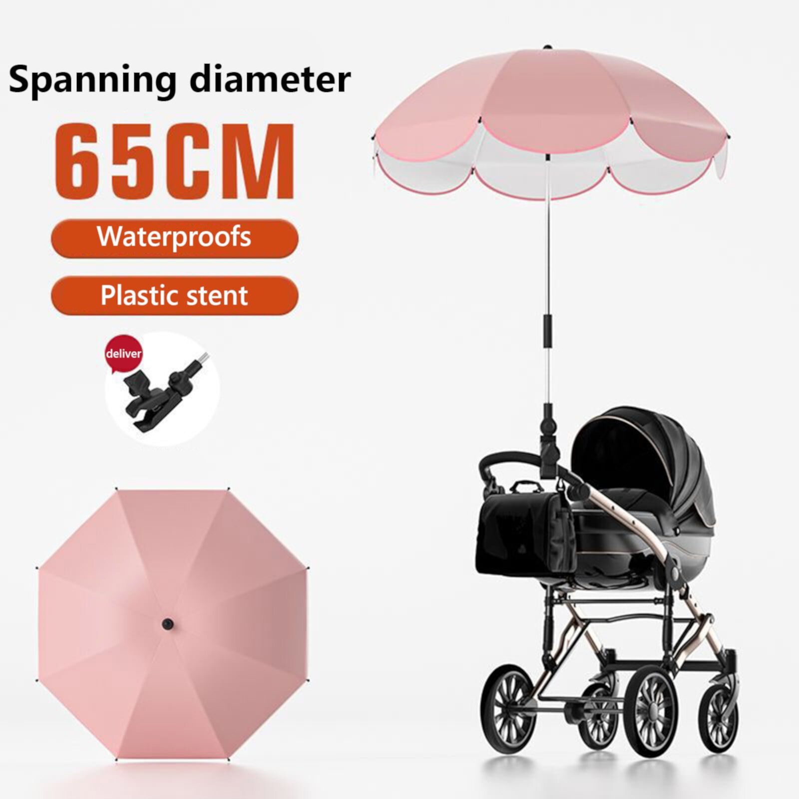 Universal Baby Pram Umbrella Shade Umbrella Sunshade For Stroller,Pushchair ZhenYou