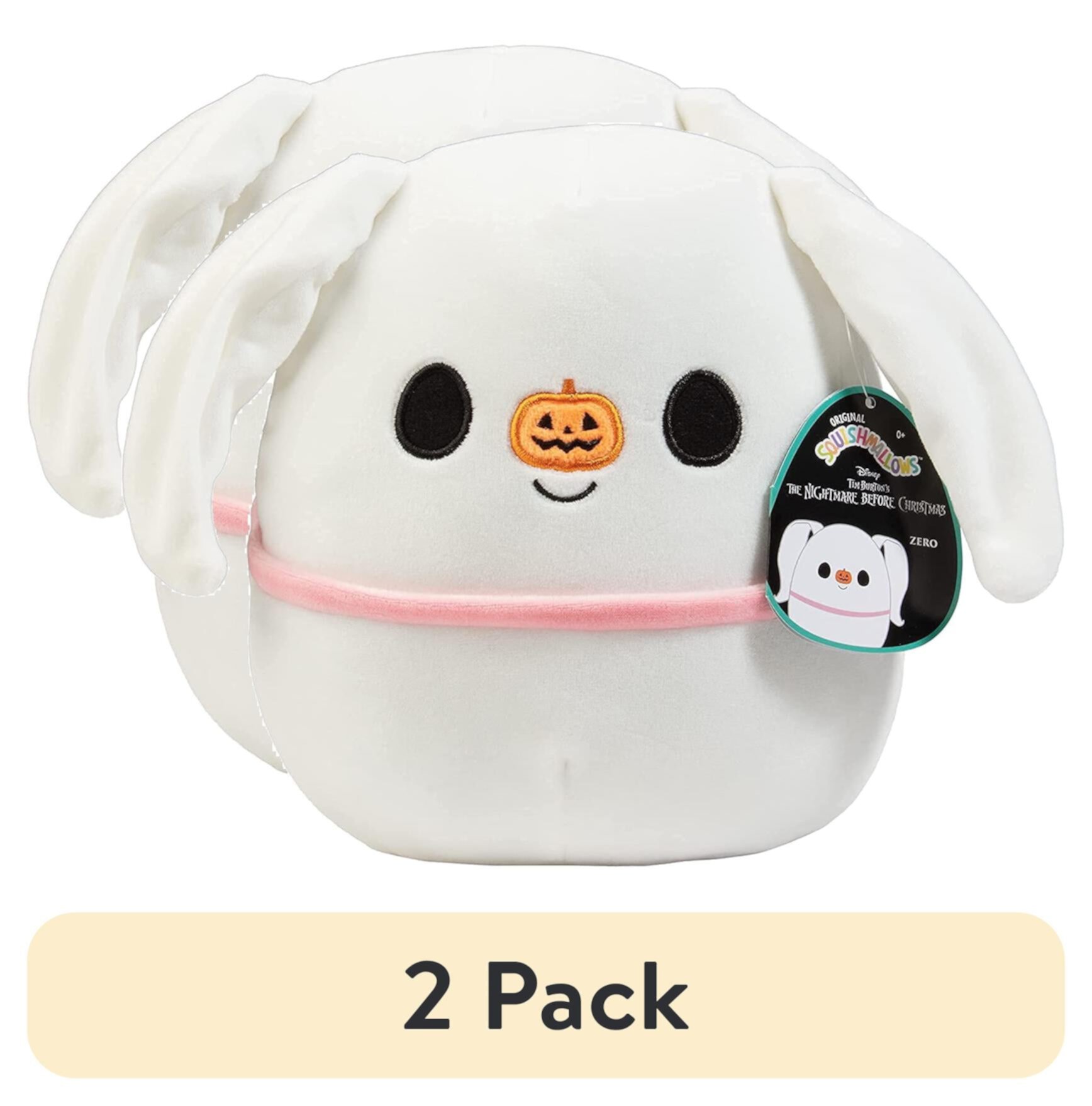 (2 pack) Squishmallows 8" Zero - Officially Licensed Jazwares Plush - Collectible Soft & Squishy Dog Stuffed Animal Toy - Nightmare Before Christmas for Kids, Girls & Boys - 8 Inch Squishmallows