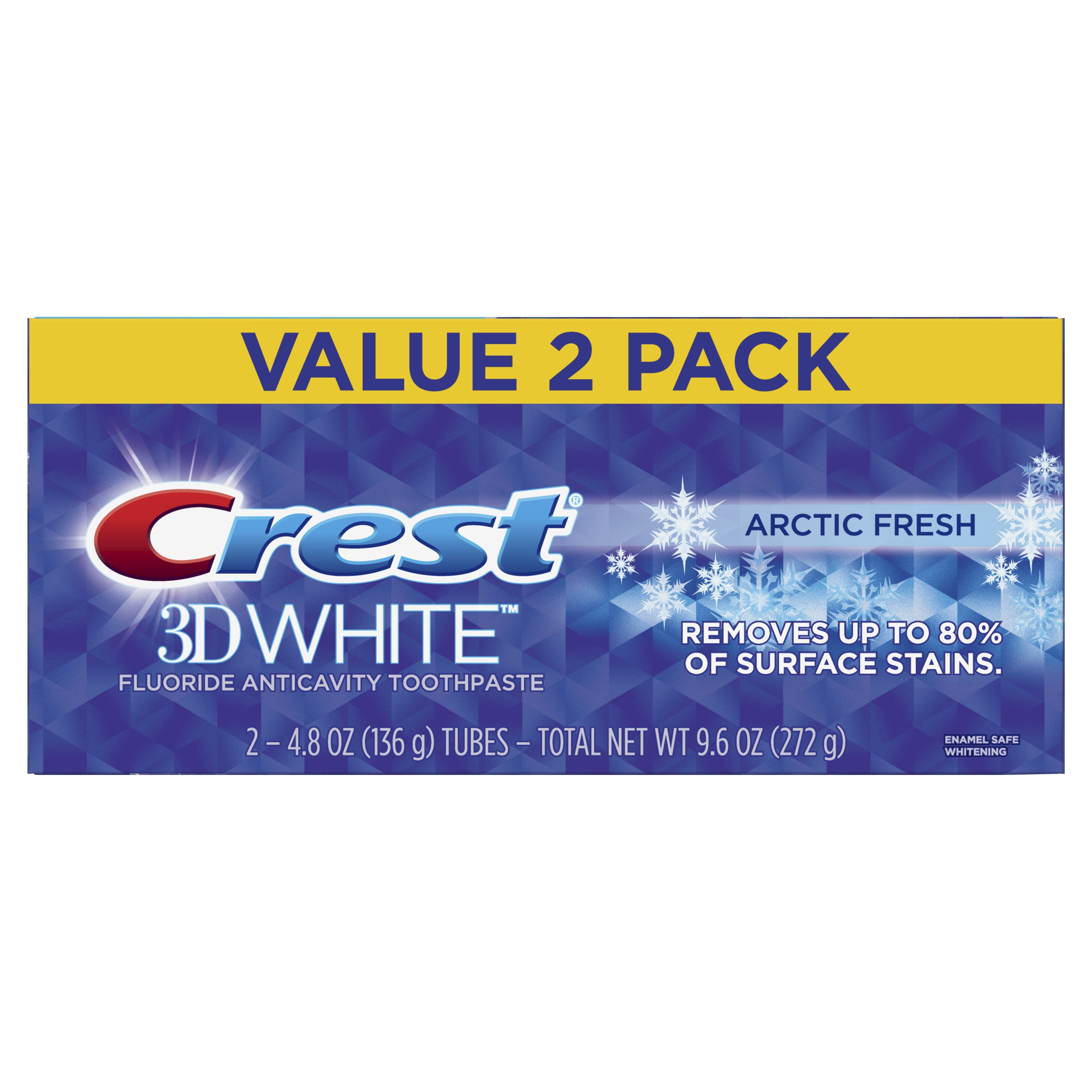 Crest 3D White Arctic Fresh Whitening Toothpaste, Icy Cool Mint, 4.8 oz (Pack of 2) Crest