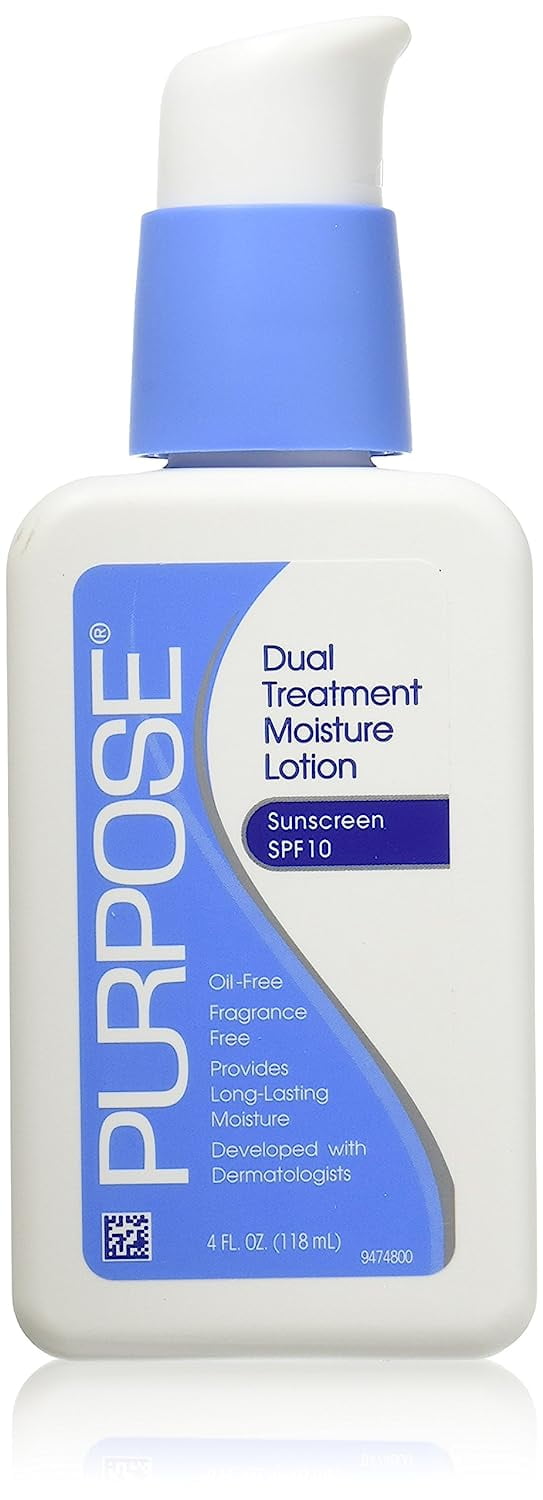 Purpose Loción Humectante de Doble Tratamiento con SPF 10 - 4 Oz, Pack de 4 Purpose