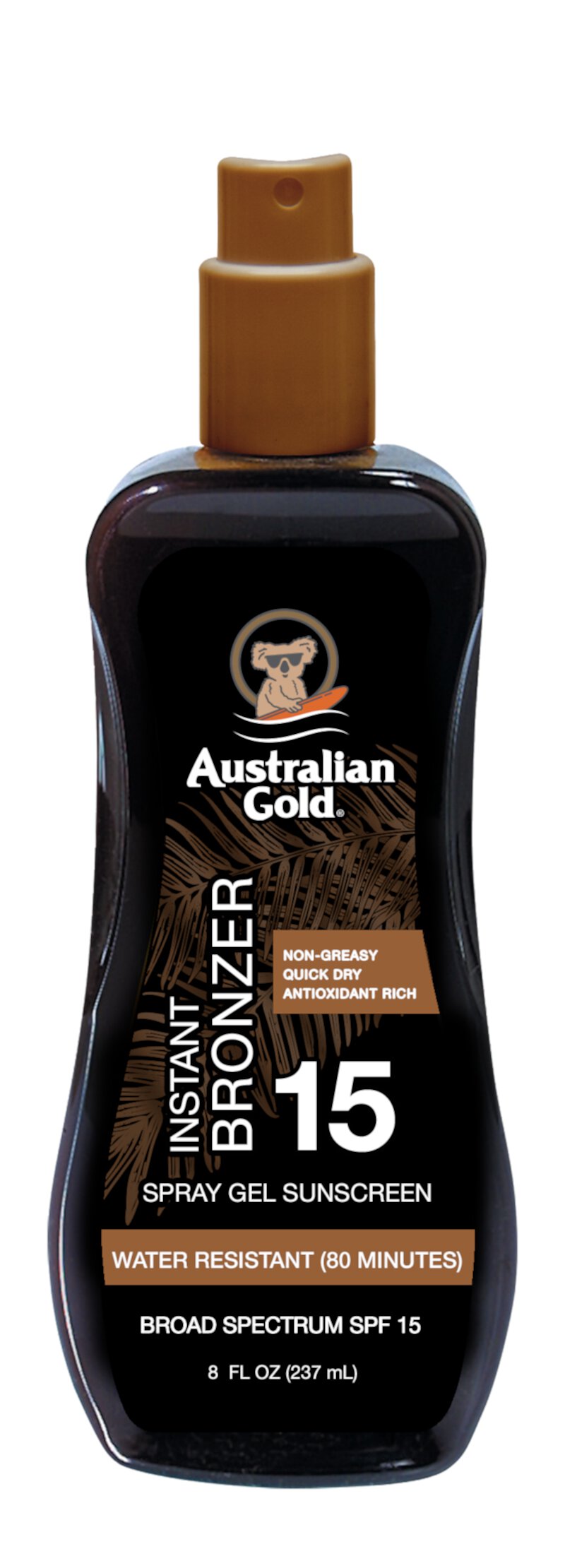 Australian Gold Spray Gel Sunscreen with Instant Bronzer, SPF 15 Australian Gold