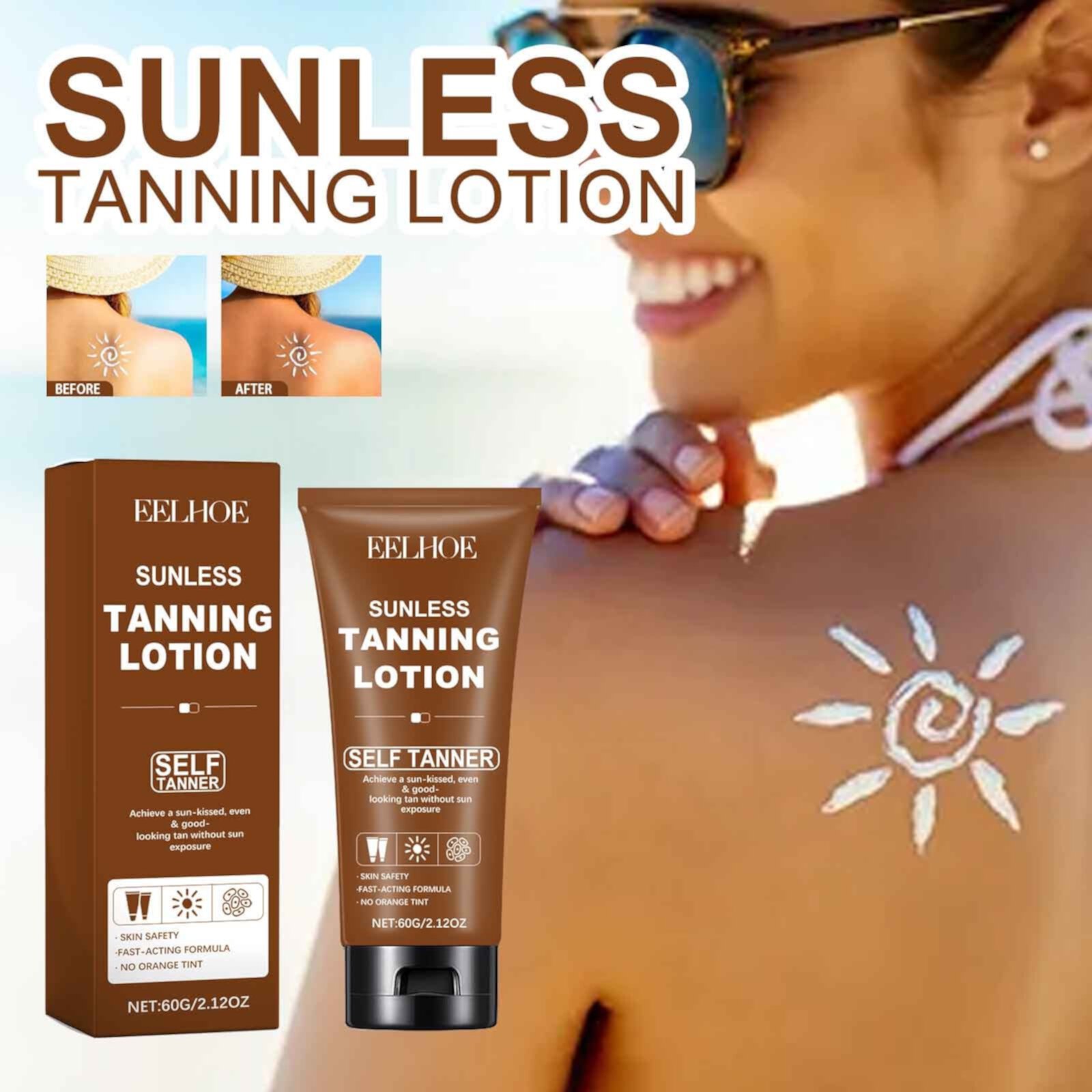 Hongssusuh Toning Skin Care Sunless Tanning Lotion Tanning Lotion Self Tanner Tanning Body Lotion Wheats Color Tanning Lotion Tanning Lotion Tanning Cream Tanning Color 60G Firm On Clearance Hongssusuh