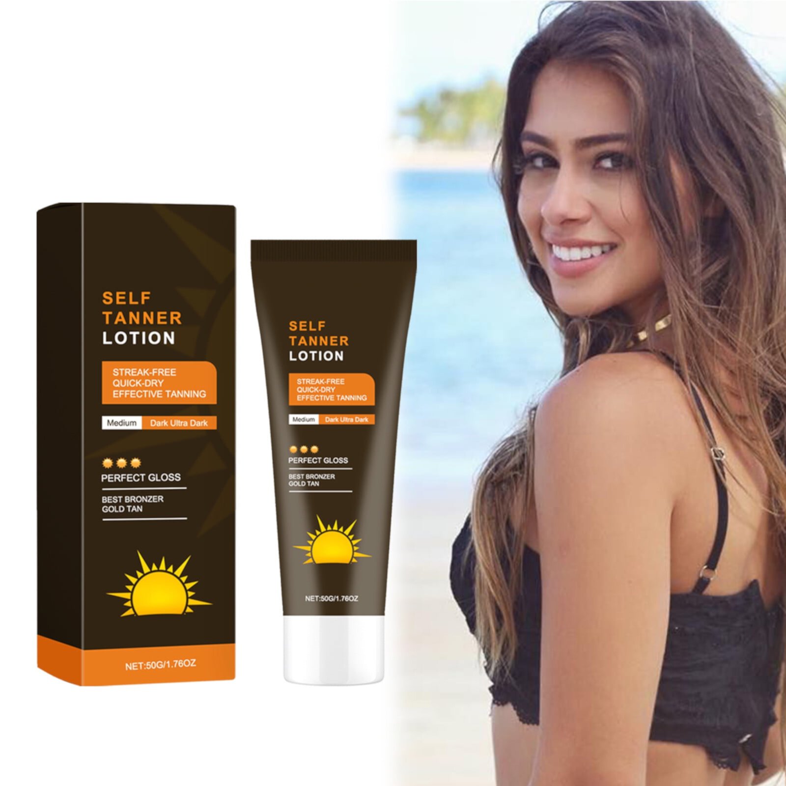 Crema Facial Loción Autobronceadora Cama de Bronceado Humectante de Bronceado sin Sol Ingredientes Naturales Aceite Adecuado para Todo Tipo de Piel Unbranded