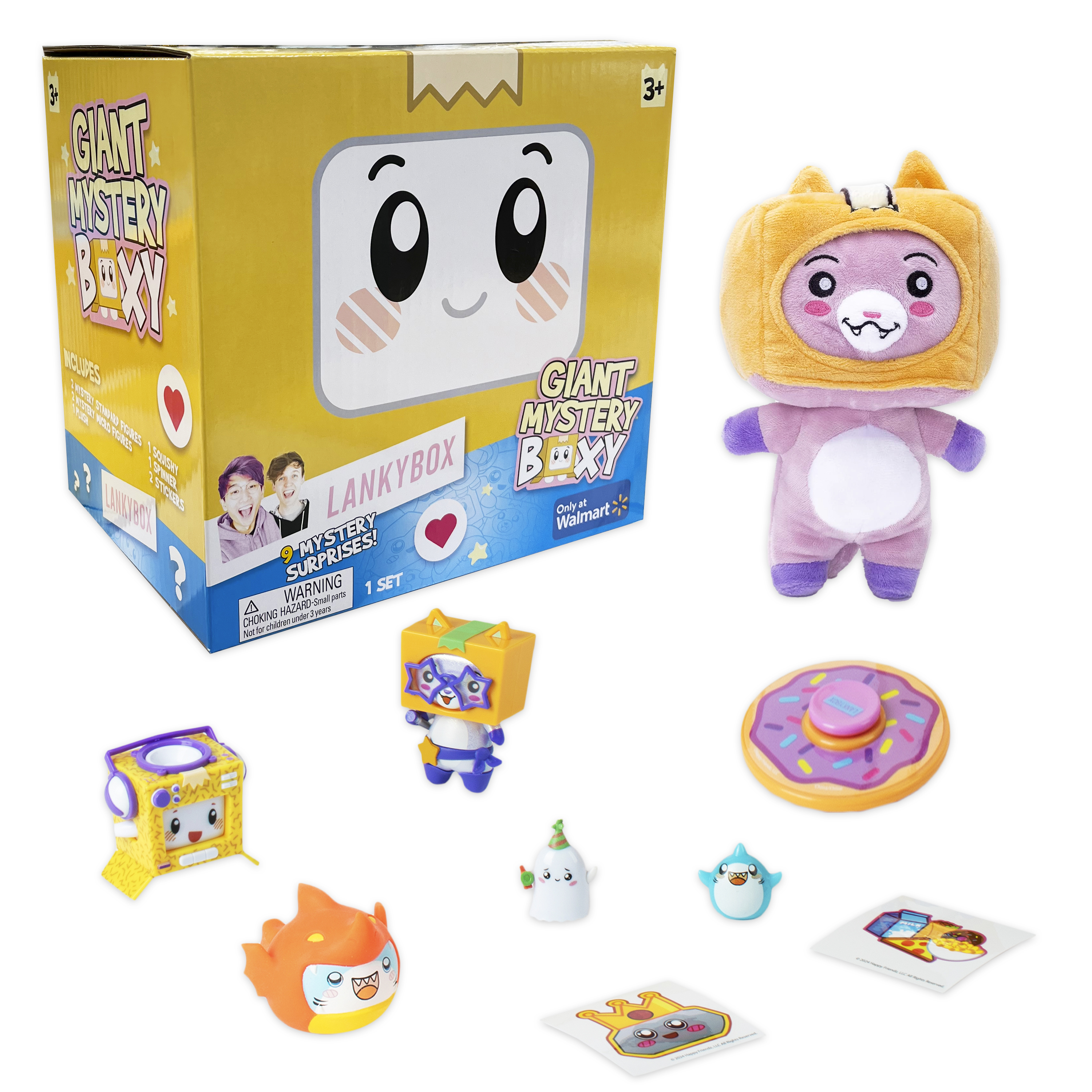 Really Big Boxy officially licensed Lankybox merch with 8 mystery surprise figures in one 11 inch box for ages 3+. LANKYBOX