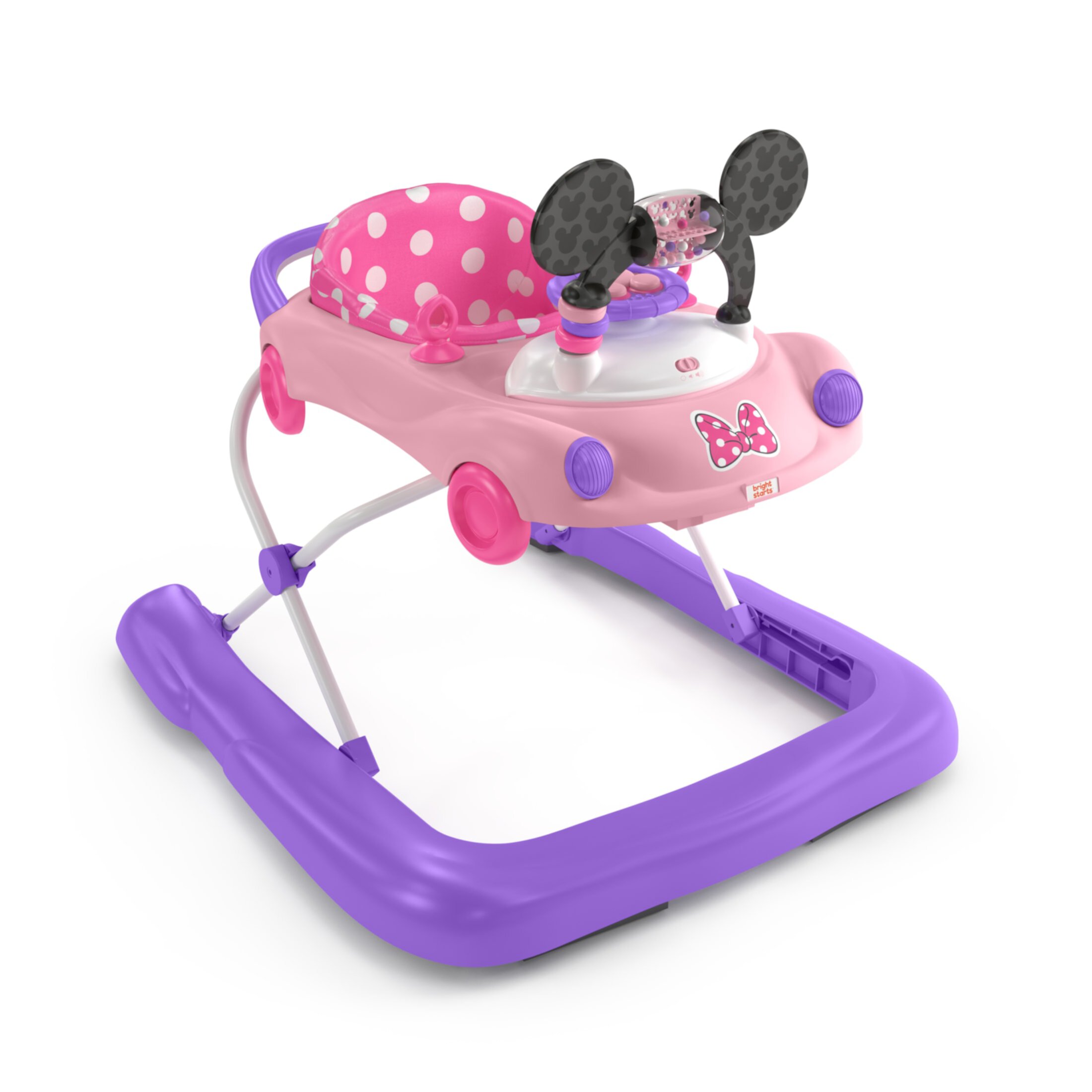 Disney MINNIE MOUSE Go, Go Bows 3-in-1 Car Walker, Pink, Infant to Toddler Bright Starts