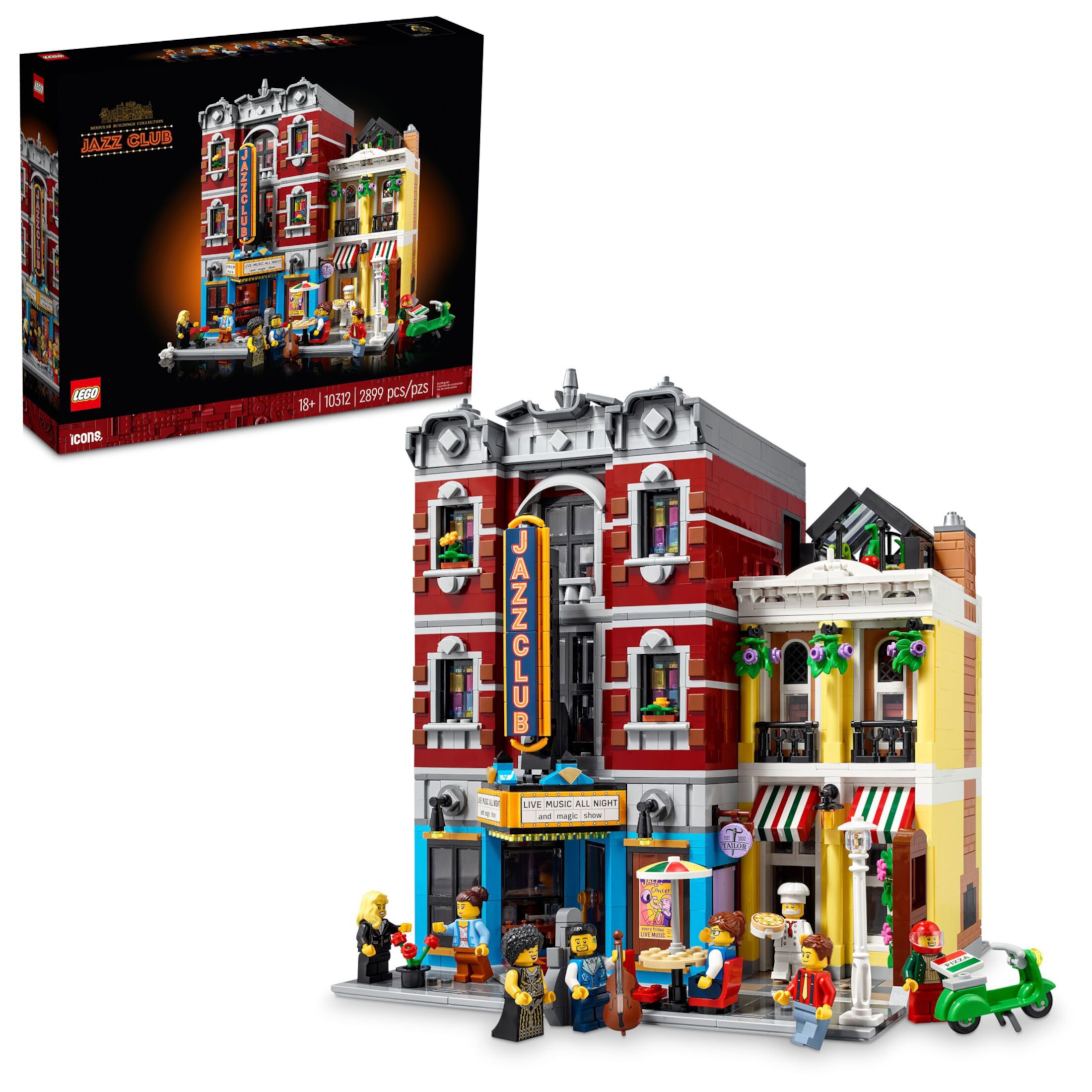 LEGO Icons Jazz Club 10312 Building Set for Adults and Teens, A Collectible Gift for Musicians, Music Lovers, and Jazz Fans, Includes 5 Detailed Rooms within the Music Venue and 8 Minifigures Lego