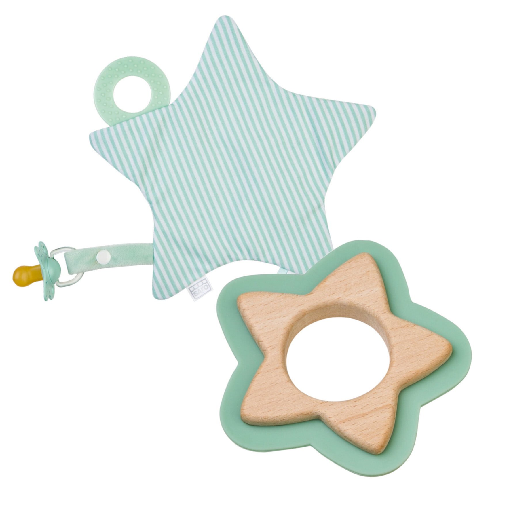 SARO Star Teether&nbsp;+ Crackling Star - Mint Saro Lifestyle