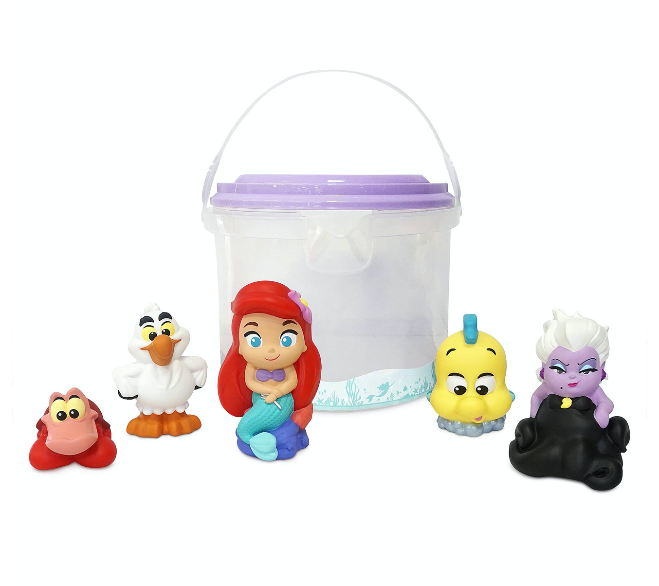 Disney Ariel Flounder Sebastian Scuttle and Ursula Bath Toy Bucket New with Tag Disney