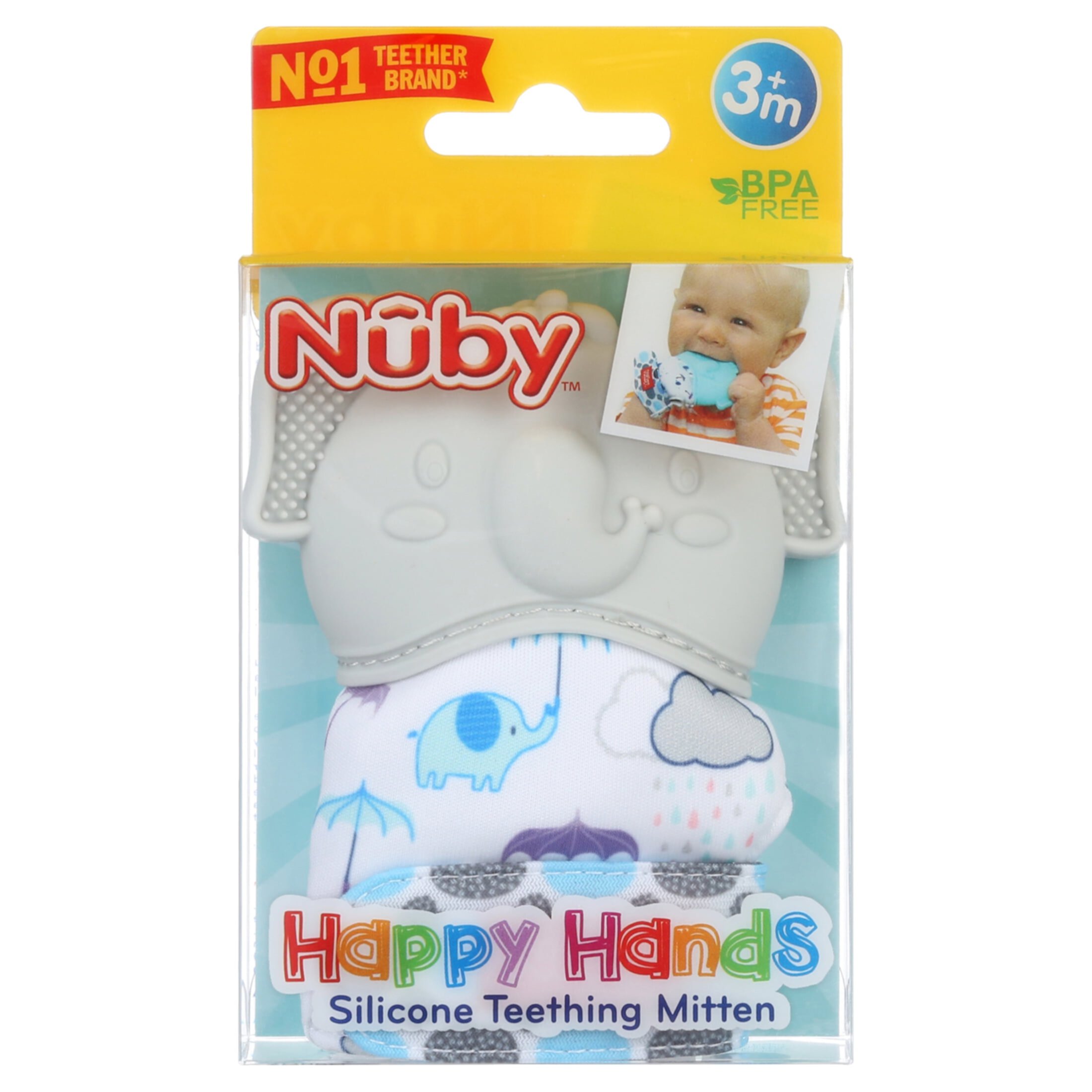 Nuby 3d Teething Mitten Elephant NUBY