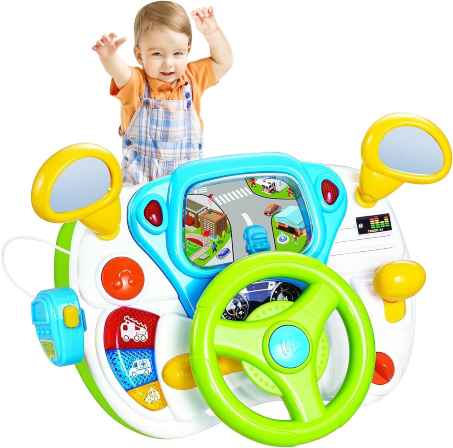 Kids Steering Wheel Toy, Learning & Education Baby Toys with Turn and Learn Driver for Infant Preschool Kids Mostop