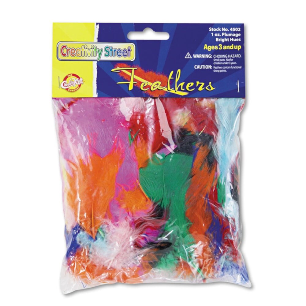 Creativity Street Plumage Feathers, 2-5 Inches, Assorted Bright Colors, 1 oz Bag Creativity Street