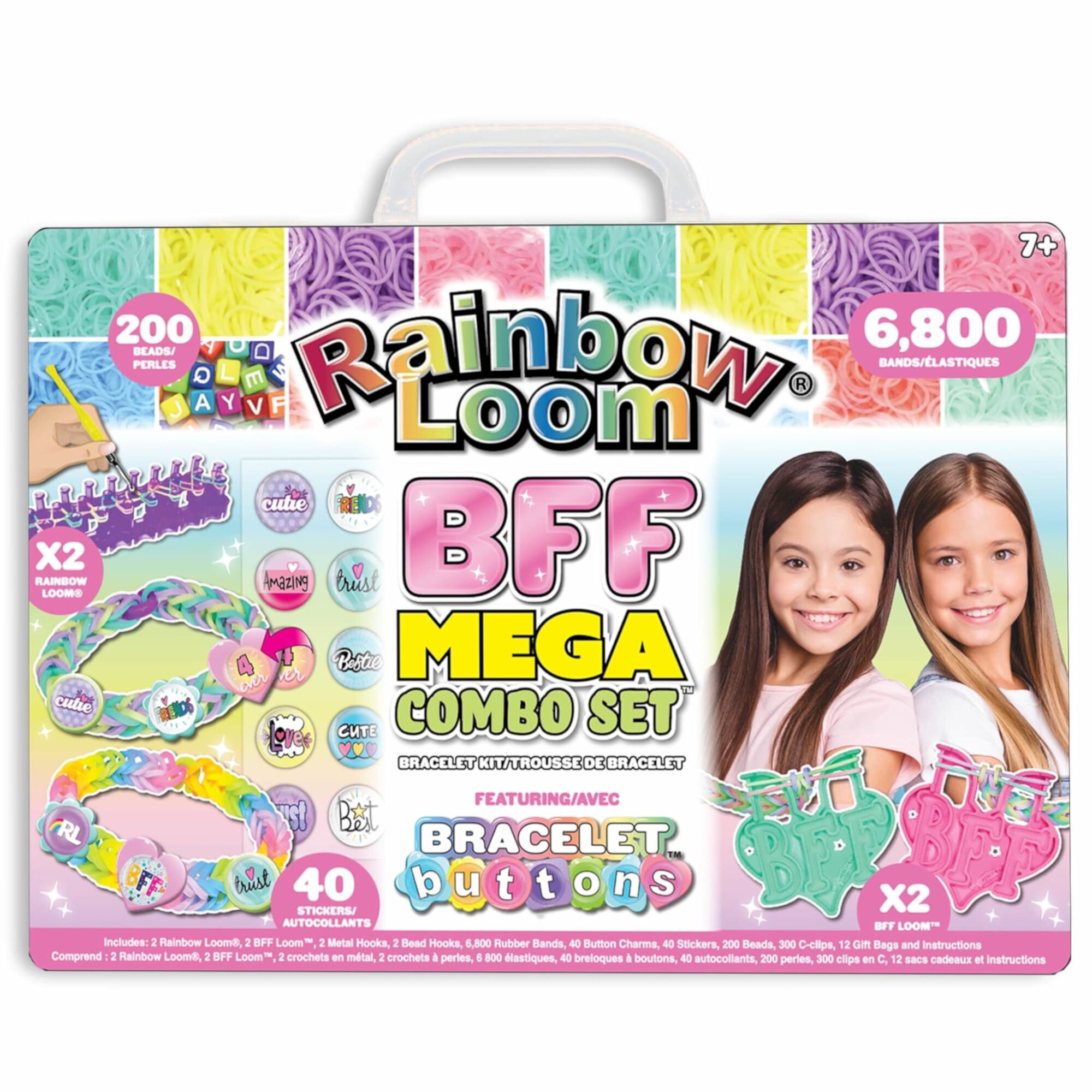 Rainbow Loom BFF Mega Button Set, Bracelet Making Kit using Bracelet Buttons, Children Ages 7 and Up Rainbow Loom