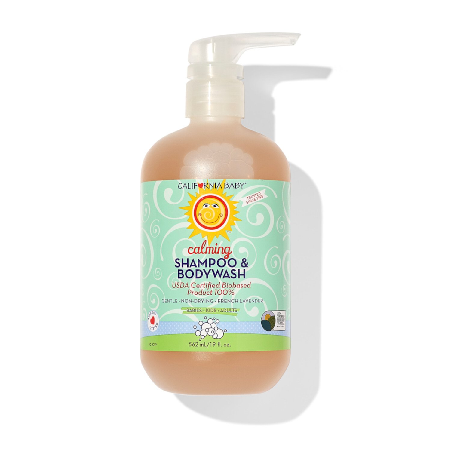 California Baby Calming Shampoo & Body Wash | 100% Plant-Based | Hypoallergenic Gentle Soap | 19 oz. California Baby