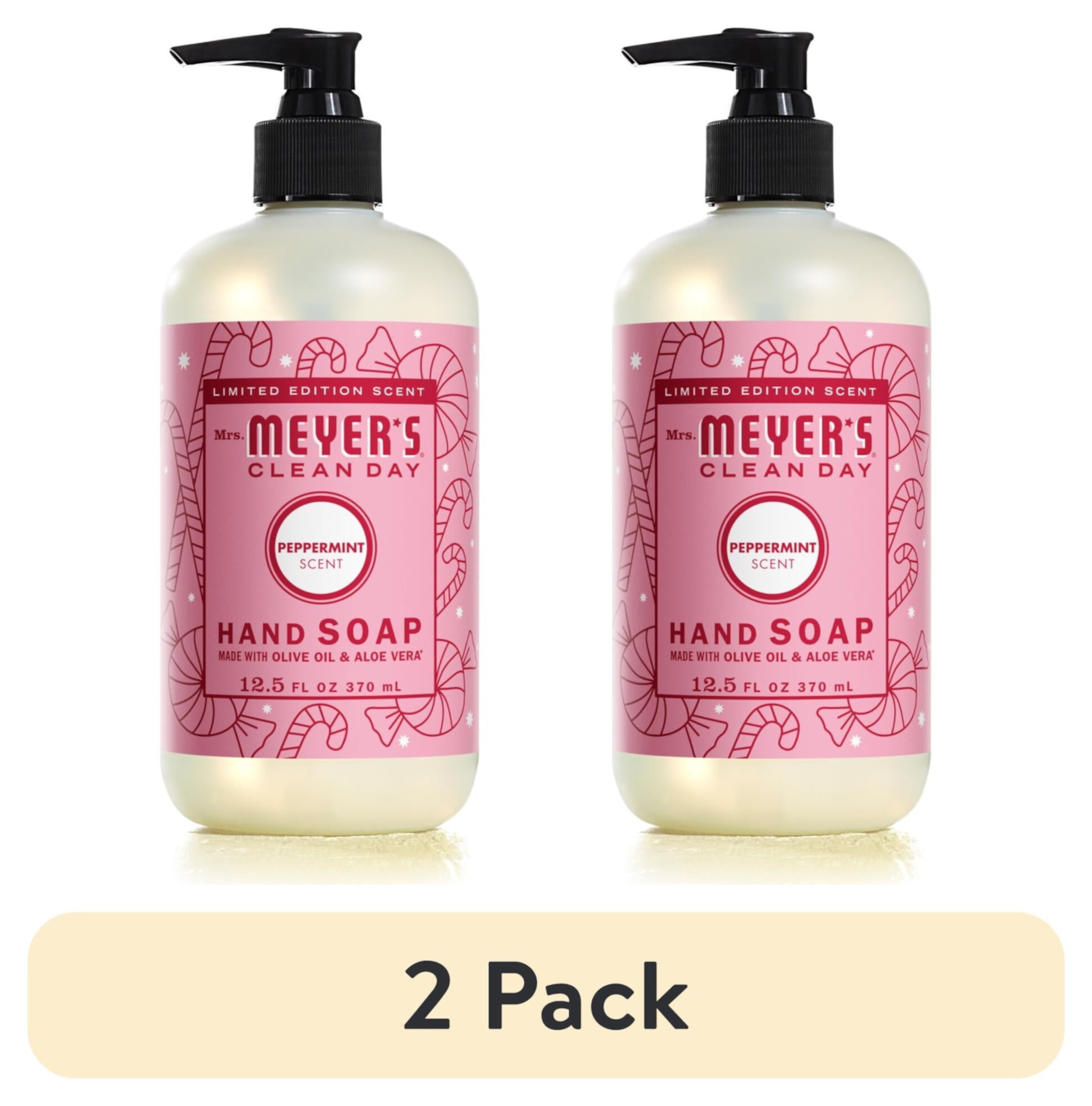 (2 pack) Mrs. Meyer's Clean Day Liquid Hand Soap, Peppermint, 12.5 oz Mrs. Meyer's