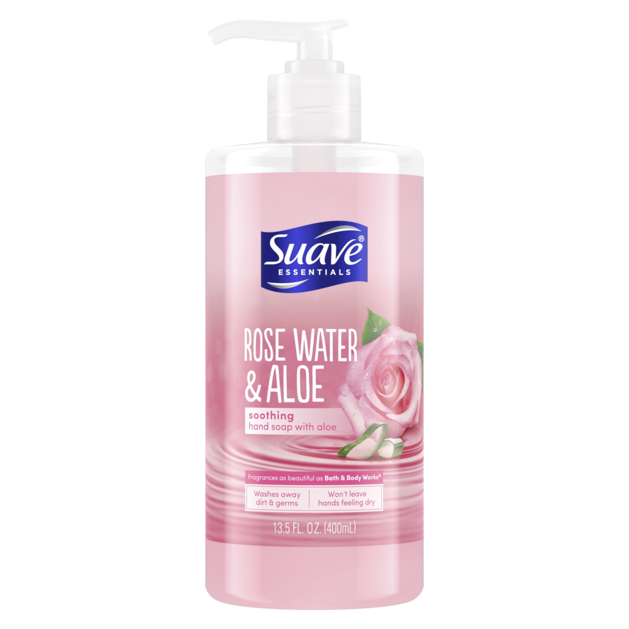 Suave Essentials Rose Water & Aloe Floral Hand Soap 13.5 fl oz Suave