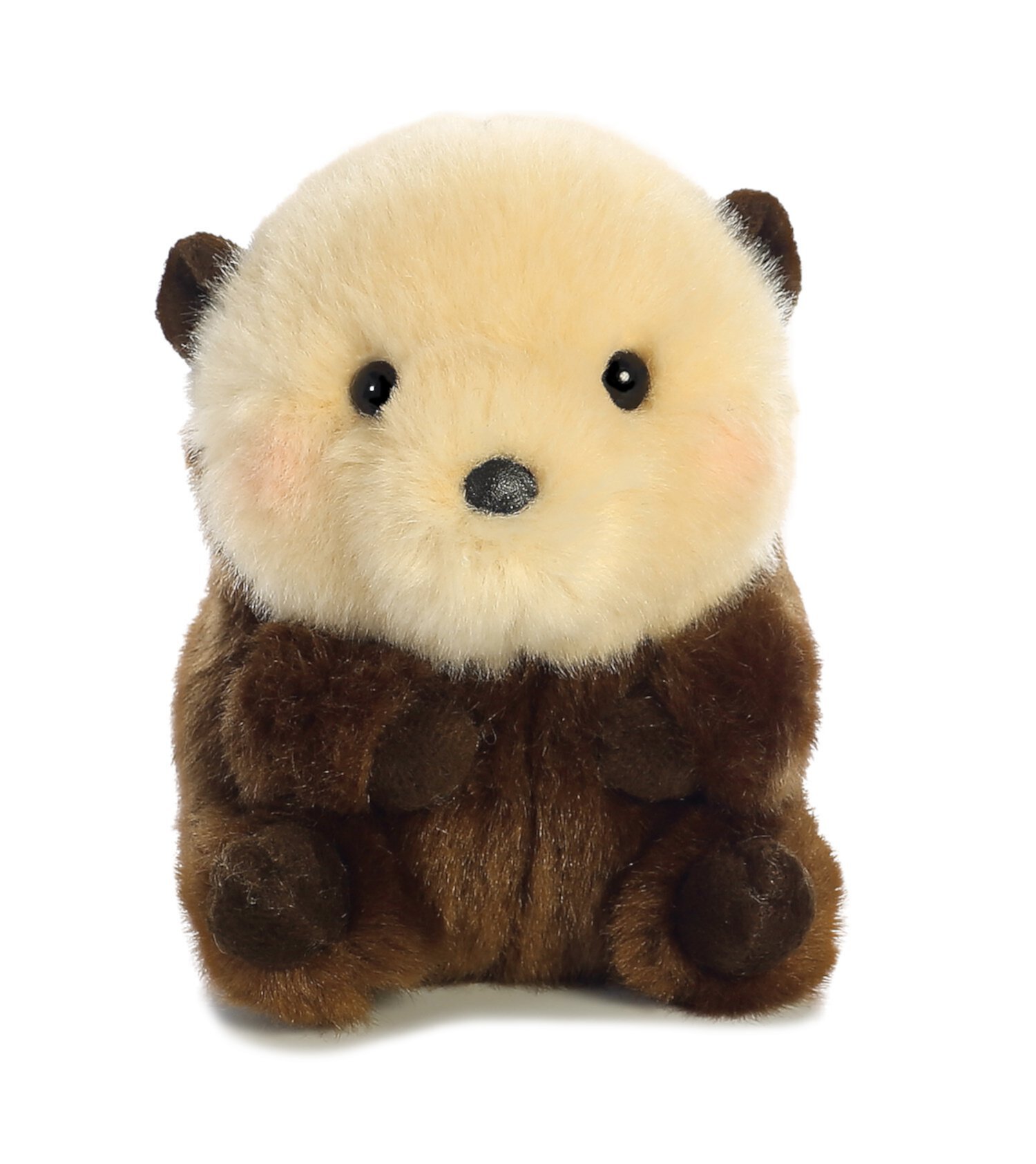 Aurora - Mini Brown Rolly Pet - 5" Smiles Sea Otter - Round Stuffed Animal Aurora