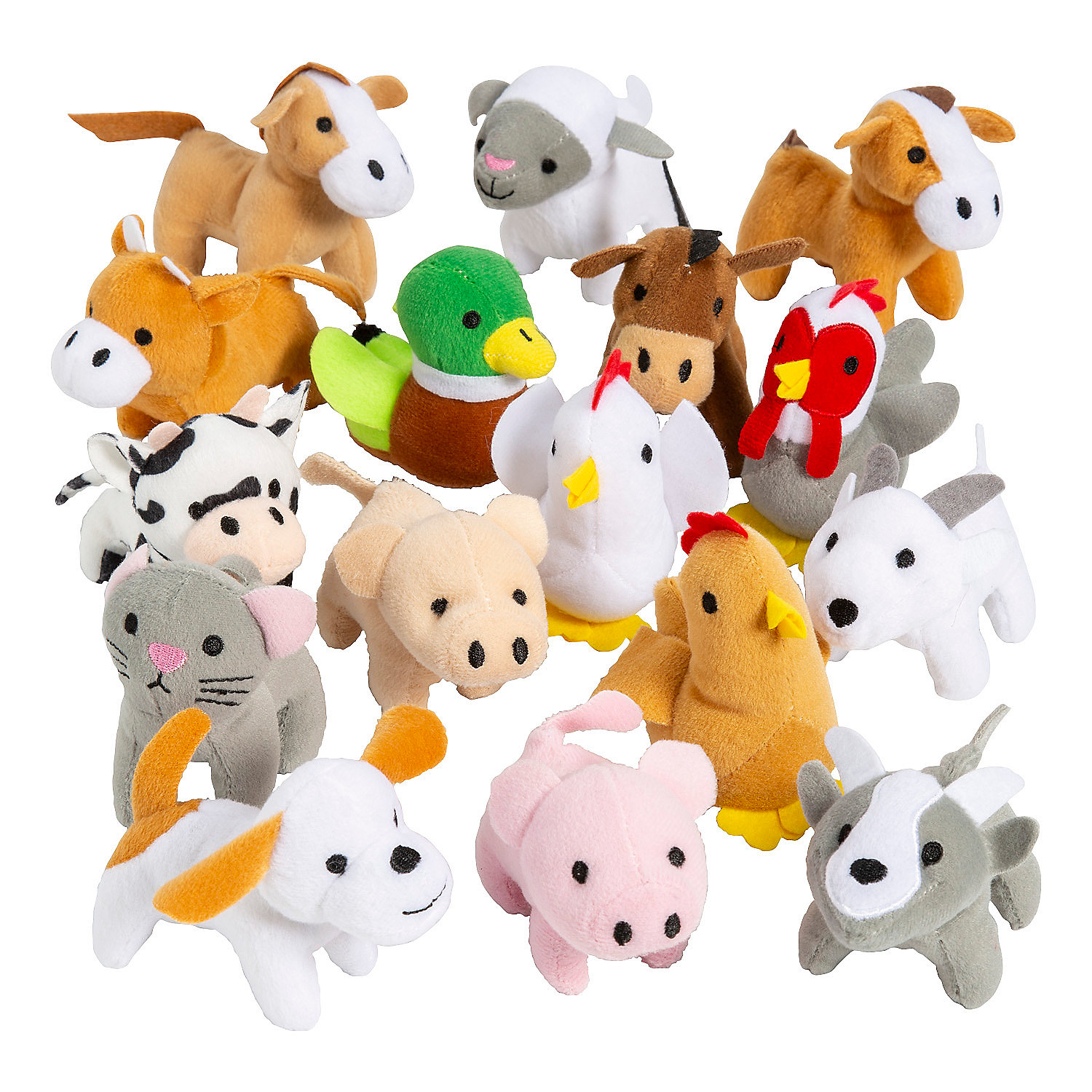 Plush Farm Animals Assortment - Toys - 50 Pieces Fun Express