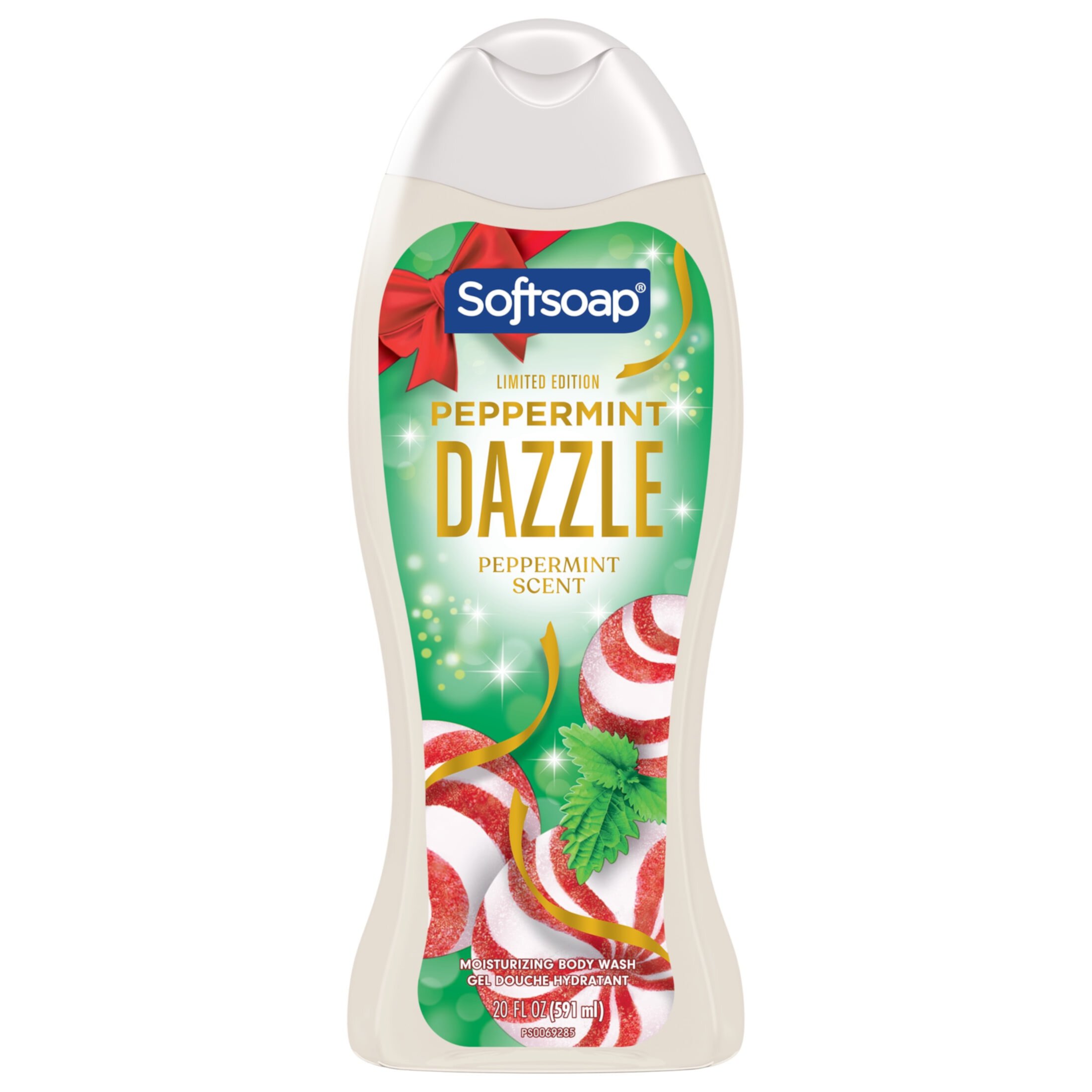 Softsoap Peppermint Dazzle Limited Edition Moisturizing Body Wash, Peppermint Scent, 20 oz Bottle Softsoap