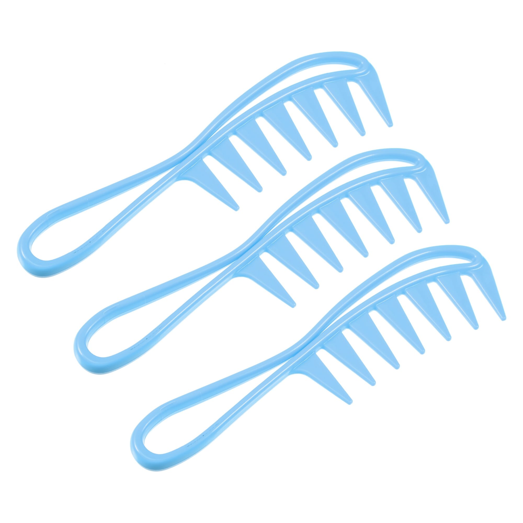 Unique Bargains 3 Pcs Hair Comb Wide Tooth Anti Static Detangling Comb for Wet and Dry Blue Unique Bargains