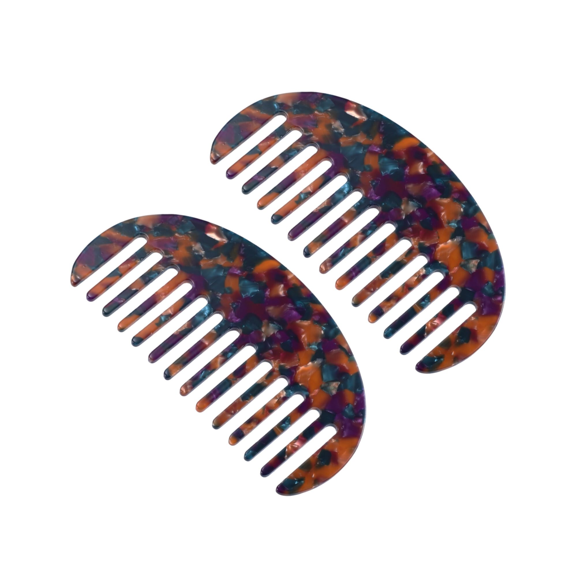 Unique Bargains 2Pcs Hair Comb Wide Tooth Anti-Static Thick Curly Hair Detangling Comb Multicolor Unique Bargains