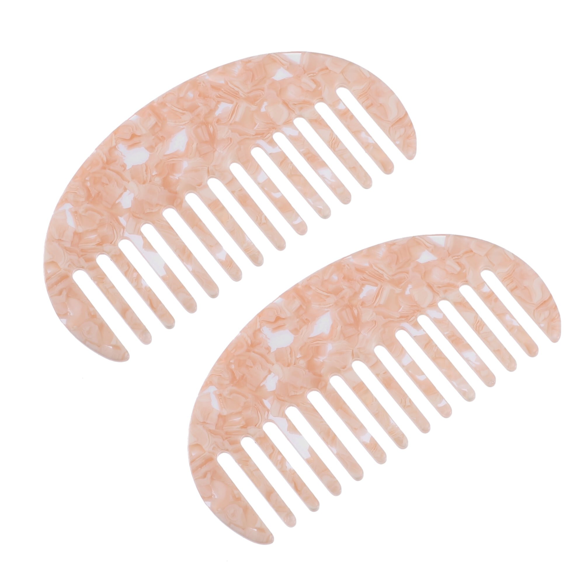 Unique Bargains 2Pcs Hair Comb Wide Tooth Anti-Static Thick Curly Hair Detangling Comb Pink Unique Bargains