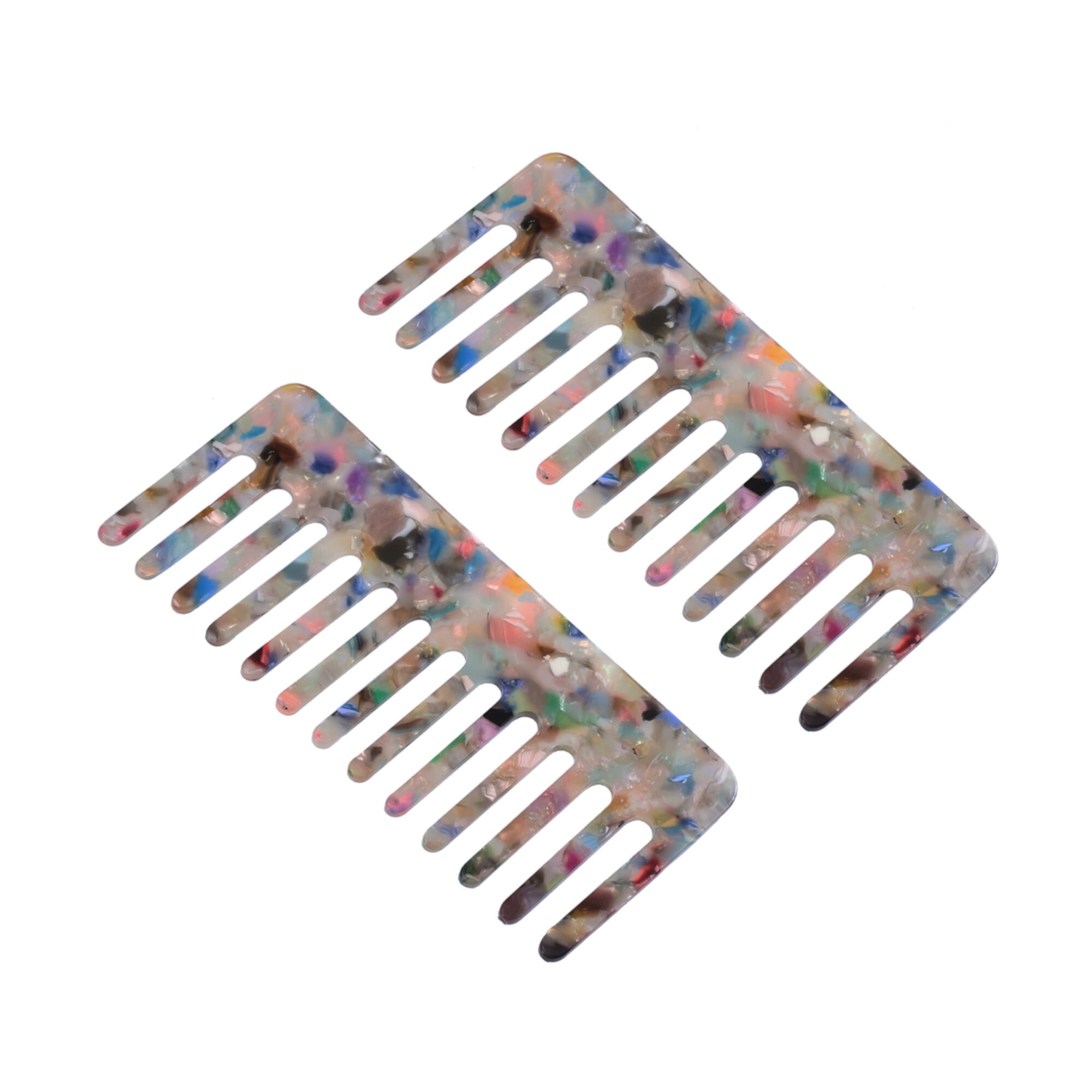 Unique Bargains 2 Pcs Hair Comb Wide Tooth Anti-Static for Thick Curly Hair 2.5mm Purple, Blue, Brown Unique Bargains