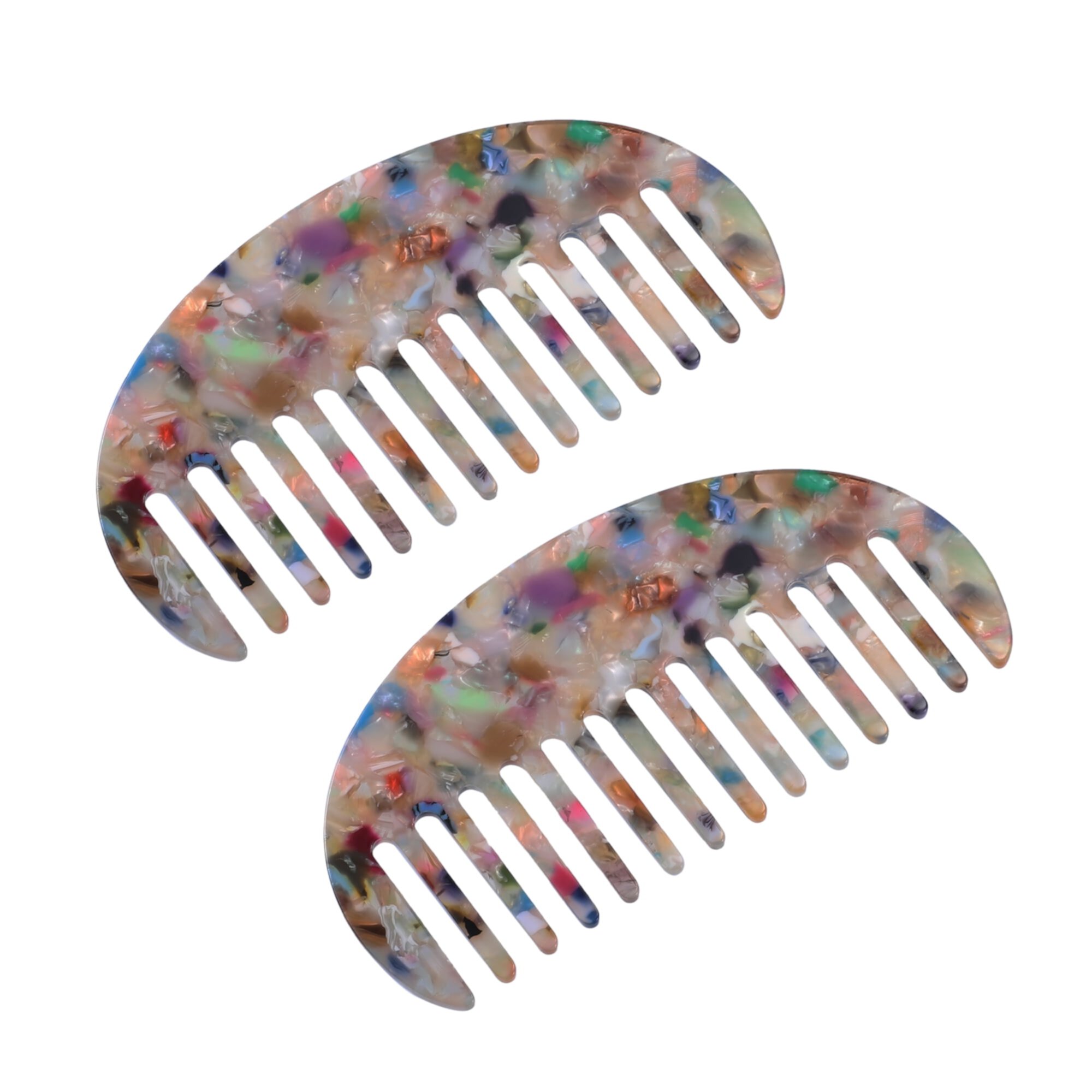 Unique Bargains 2Pcs Hair Comb Wide Tooth Anti-Static Thick Curly Hair Detangling Comb Multicolor Unique Bargains