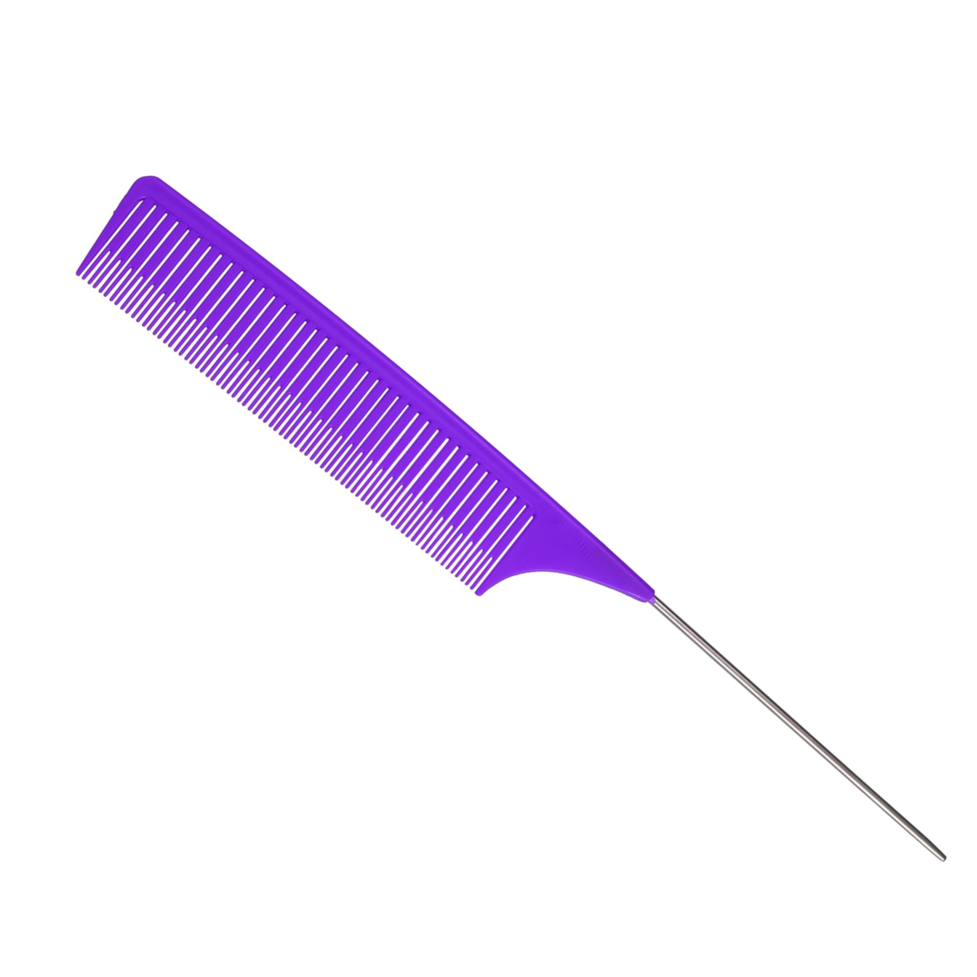 Unique Bargains Wide Tooth Hair Brush Tail Comb Home Use Styling Comb Plastic Purple Unique Bargains