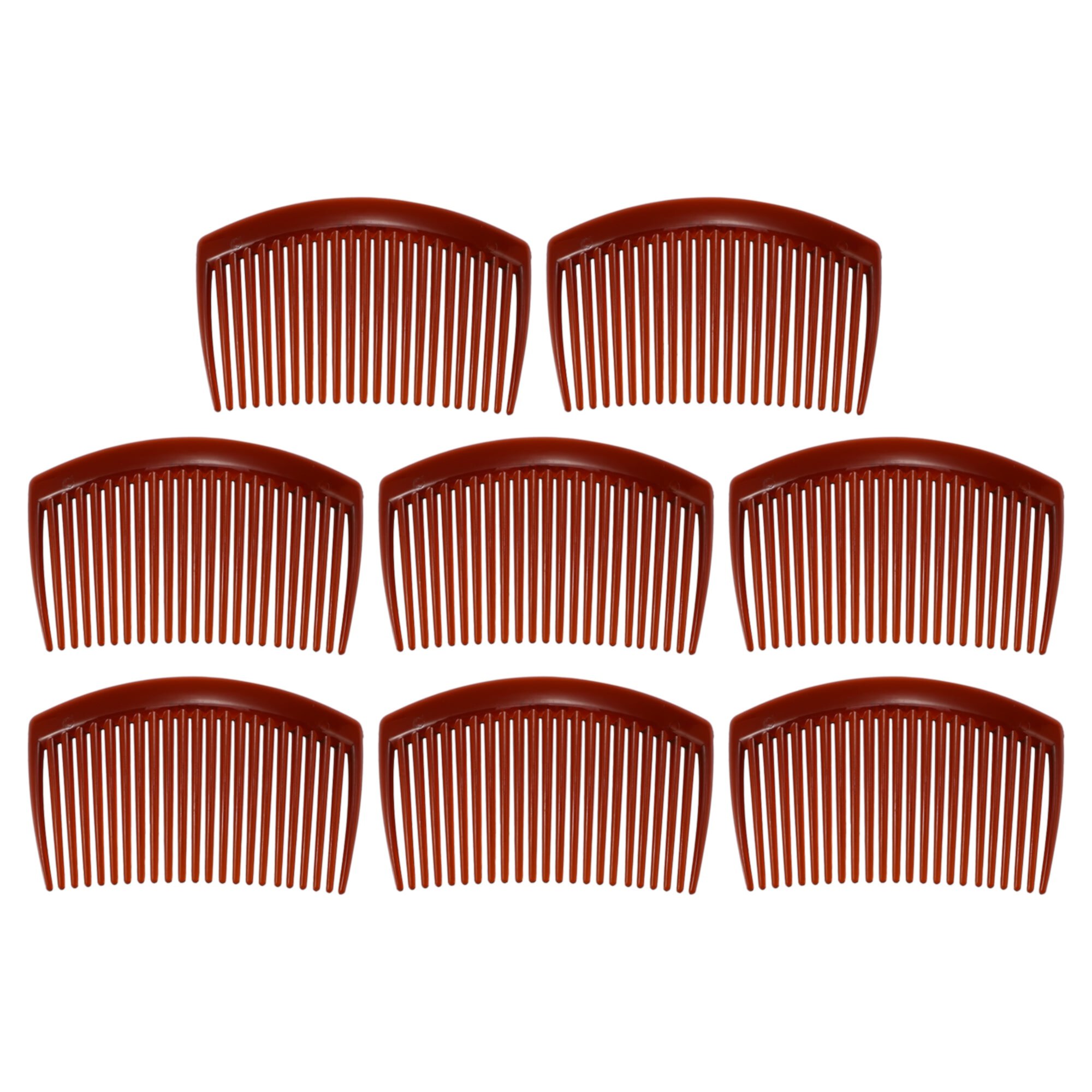 Unique Bargains 8 Pcs Classic Side Clip Hair Comb Teeth Hair Combs 3" Plastic Brown Unique Bargains