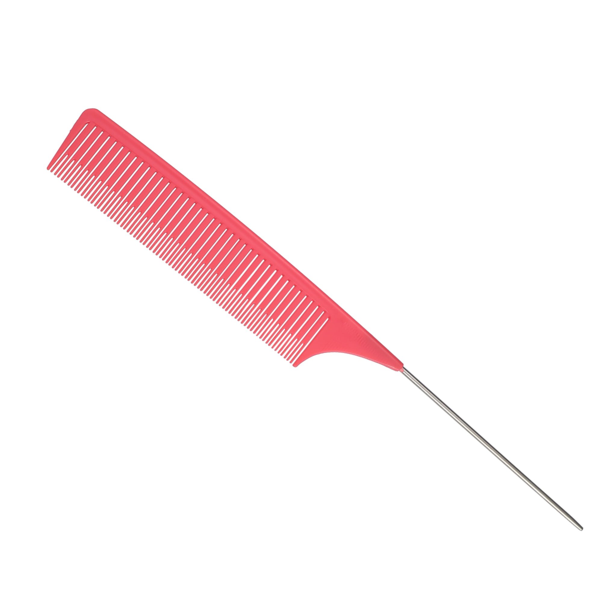 Unique Bargains Wide Tooth Hair Brush Tail Comb Home Use Styling Comb Plastic Pink Unique Bargains