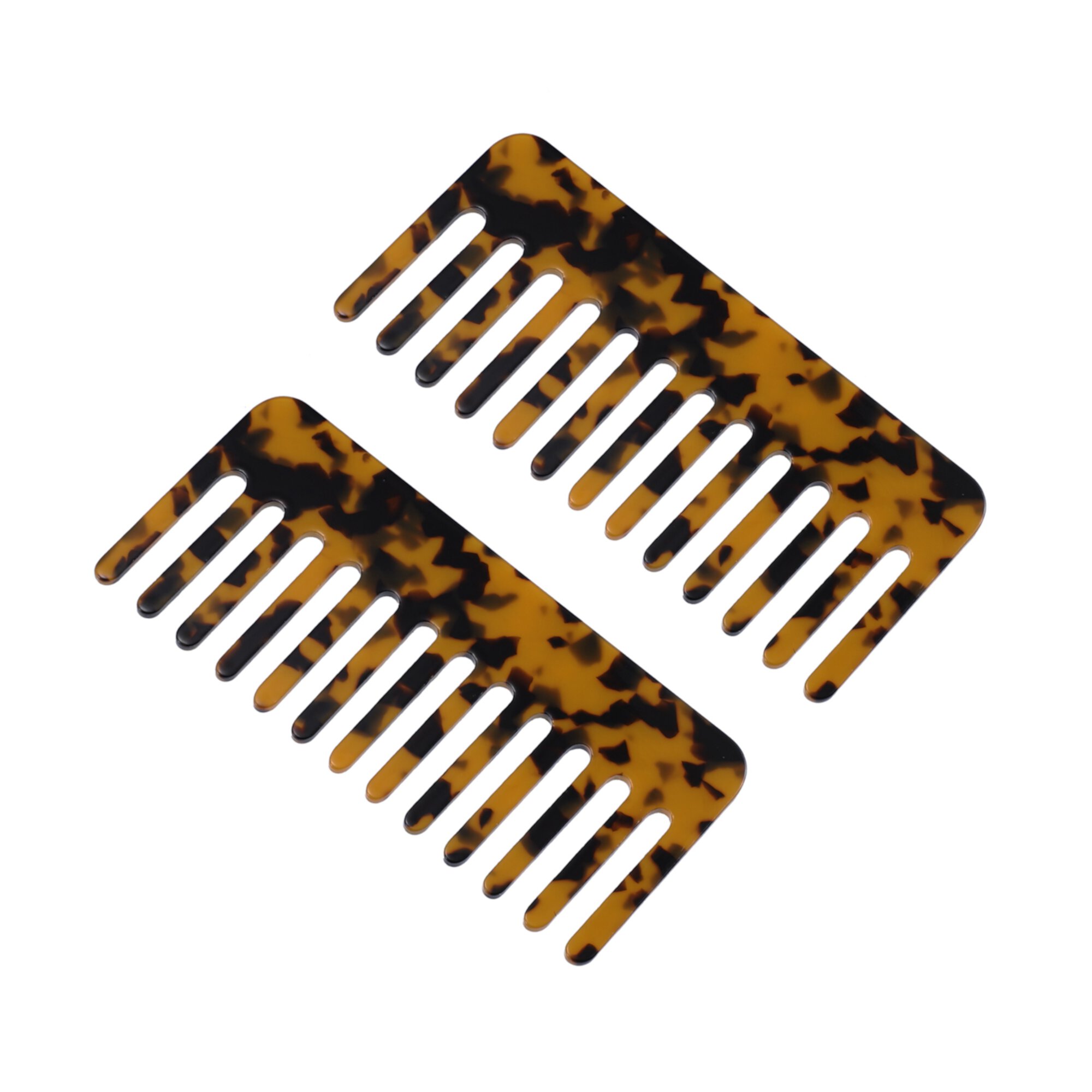 Unique Bargains 2 Pcs Hair Comb Wide Tooth Hair Care Detangling Comb Brown Unique Bargains