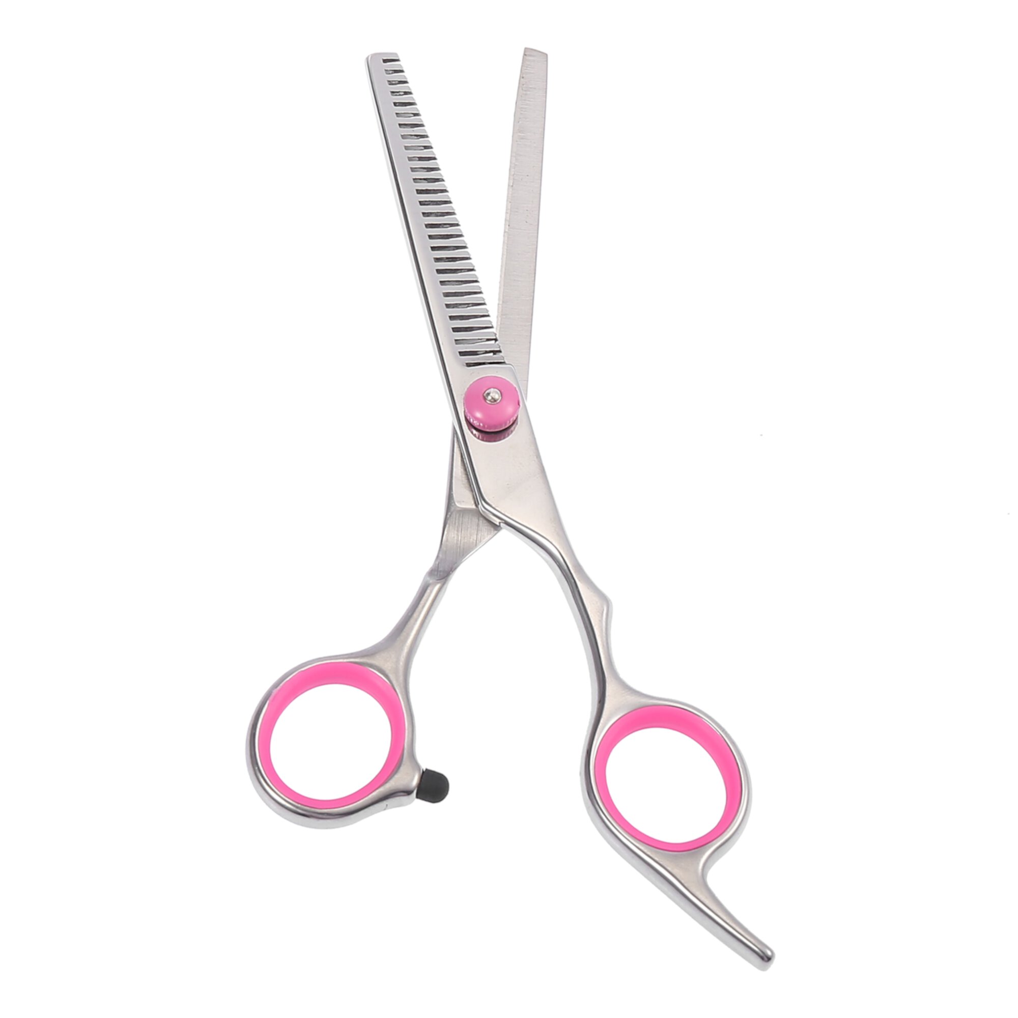 Unique Bargains 6.69" Upgrade Thinning Scissors for Long Short Hair with Pink Gasket Ring Unique Bargains