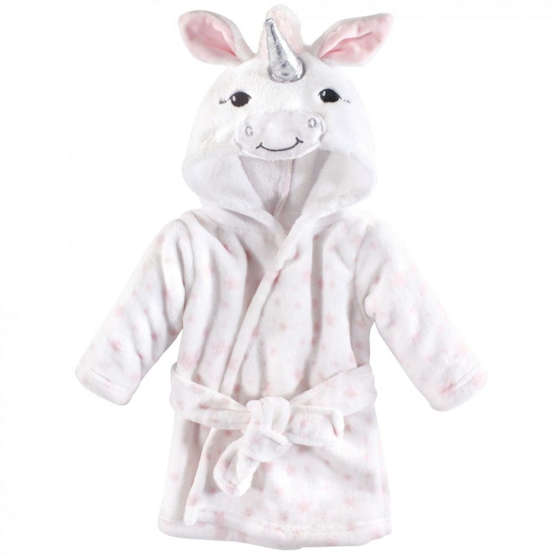 Hudson Baby Infant Girl Plush Animal Bathrobe, White Unicorn, 0-9 Months Hudson Baby