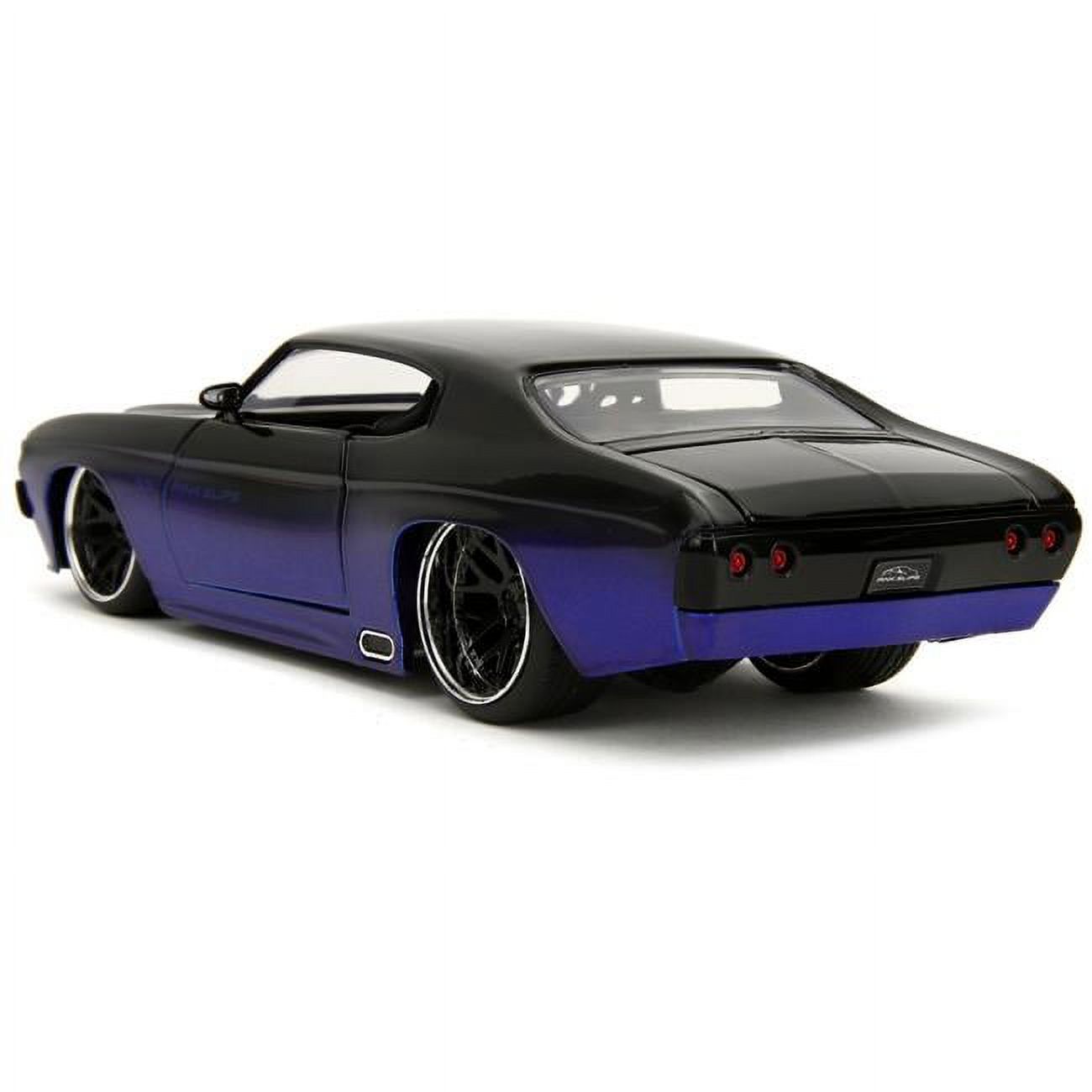 1971 Chevrolet Chevelle SS Black and Blue "Pink Slips" Series 1/24 Diecast Model Car by Jada JADA TOYS