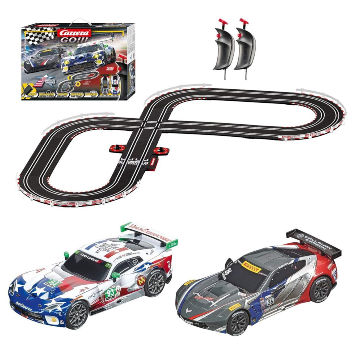 Carrera GO!!! Onto the Podium 11.81 Foot Racetrack Set w/ 2 Slot Cars Carrera