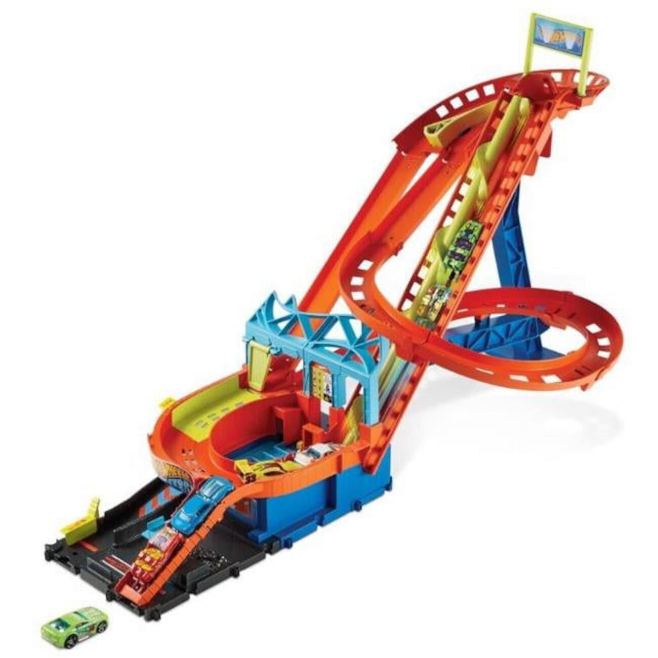 Mattel MTTHJV69 Hot Wheels City - Roller Coaster Rally Playset - Pack of 4 Mattel