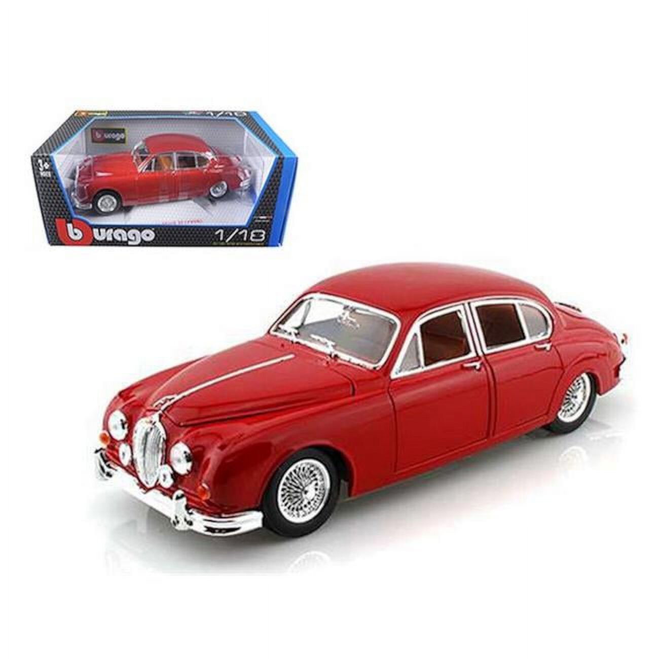 1959 Jaguar Mark II Red 1/18 Diecast Car Model by Bburago Bburago