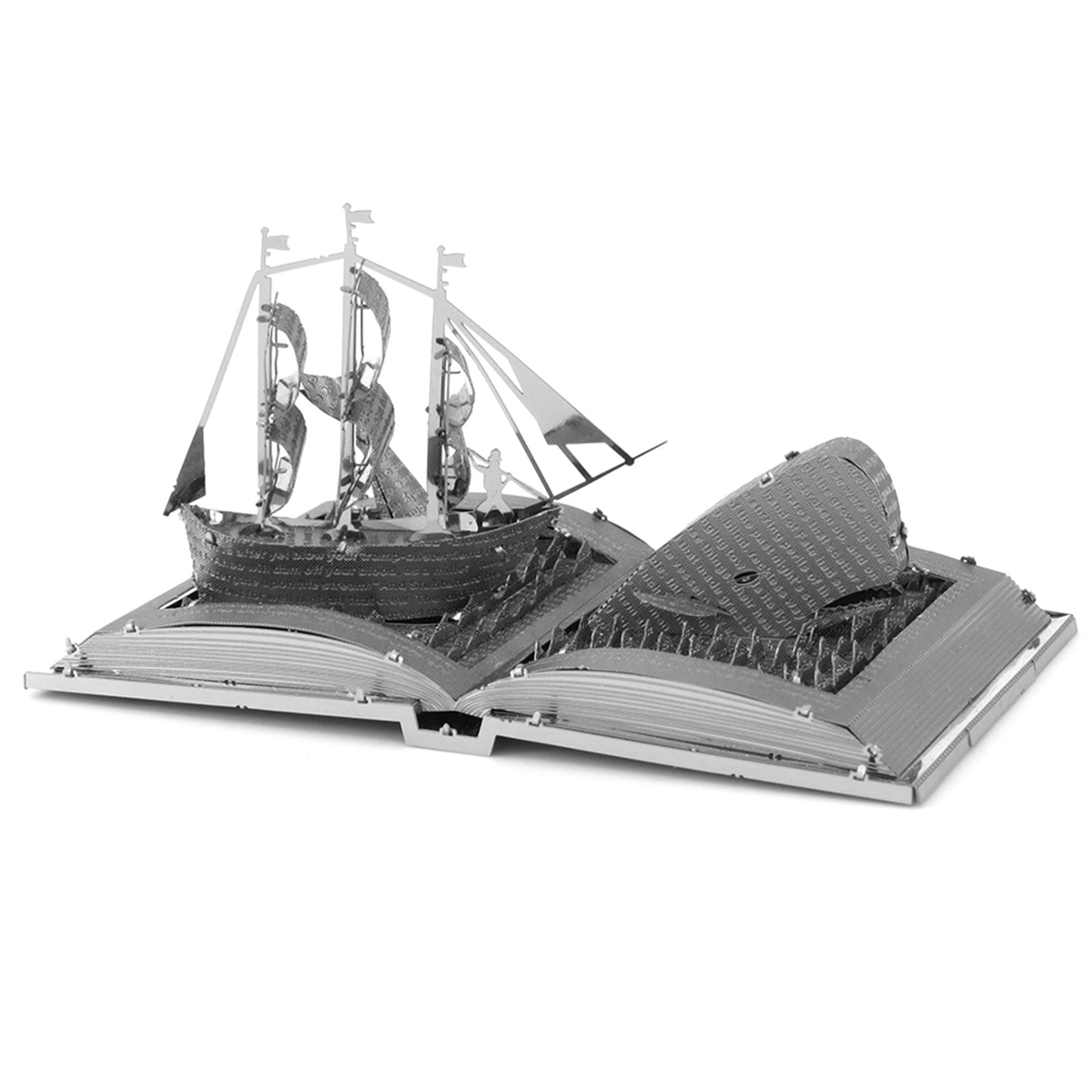 Fascinations Metal Earth Moby Dick Book Sculpture 3D Metal Model Kit Metal Earth